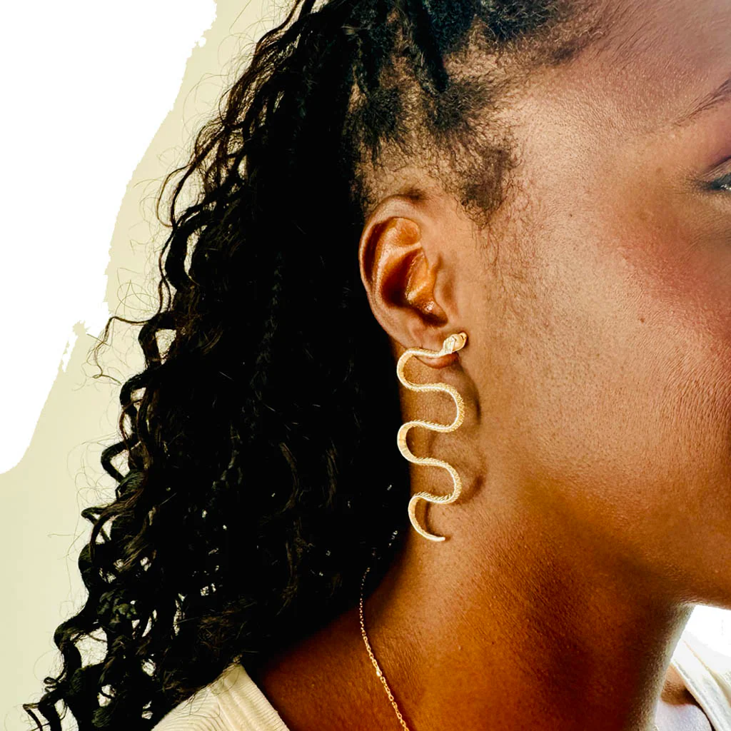 Inca Snake Earrings | Sterling Silver - Image 2