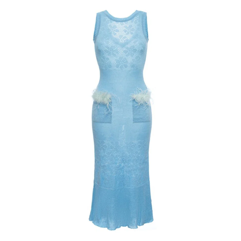Blue Rose Knit Dress