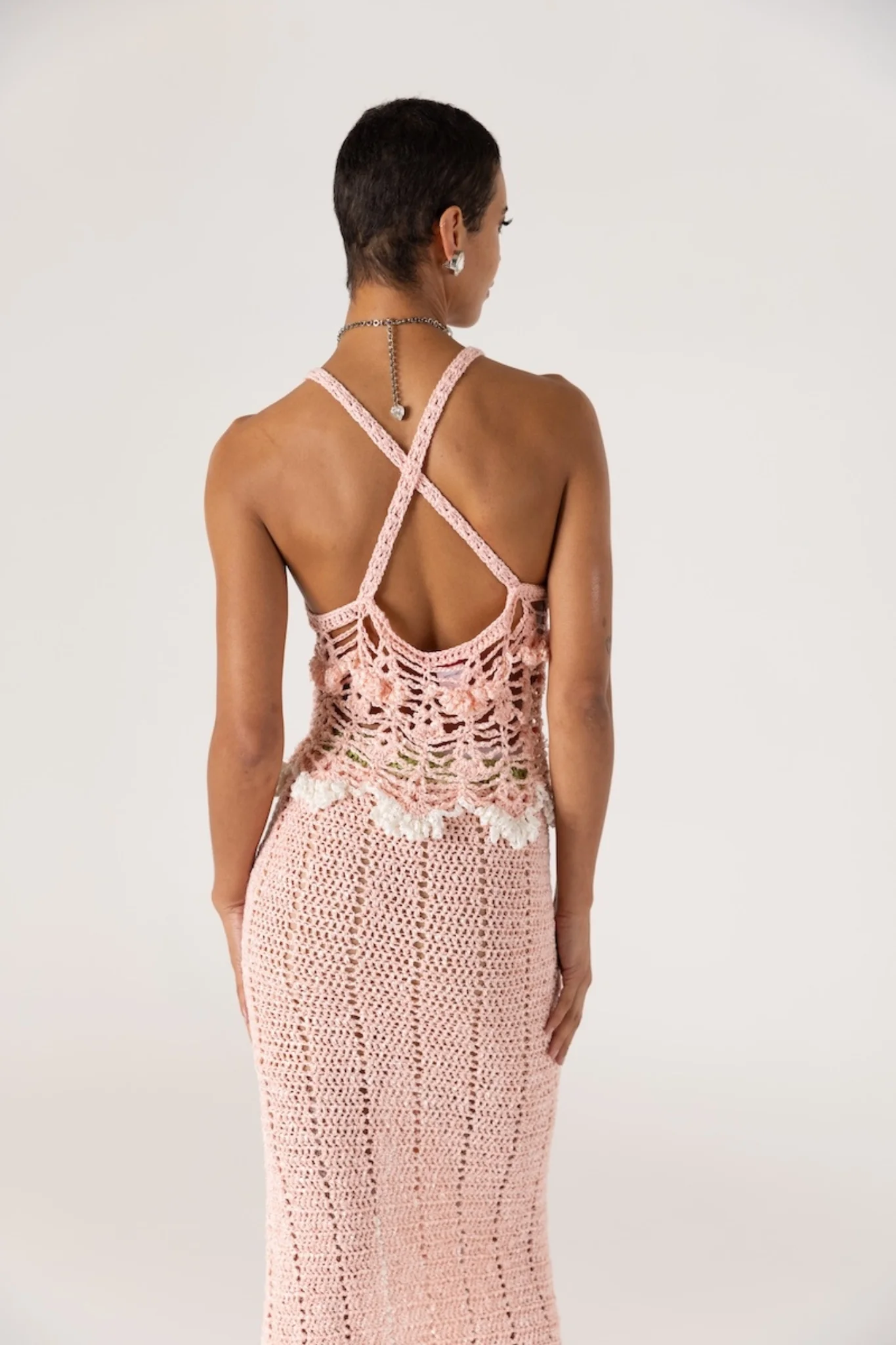 Chrysanthemum Handmade Crochet Skirt | Pink - Image 8