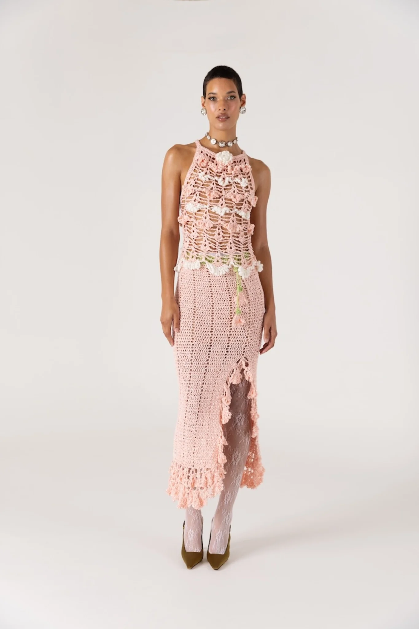 Chrysanthemum Handmade Crochet Top | Pink - Image 5