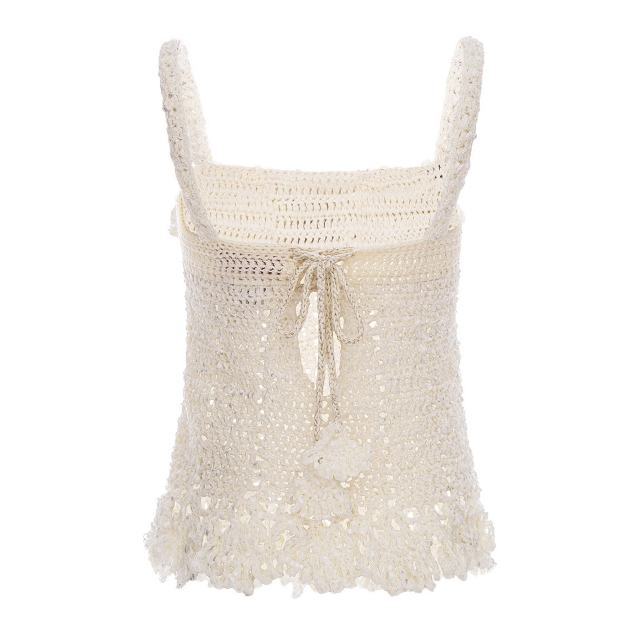 Chrysanthemum Handmade Crochet Top | White - Image 2