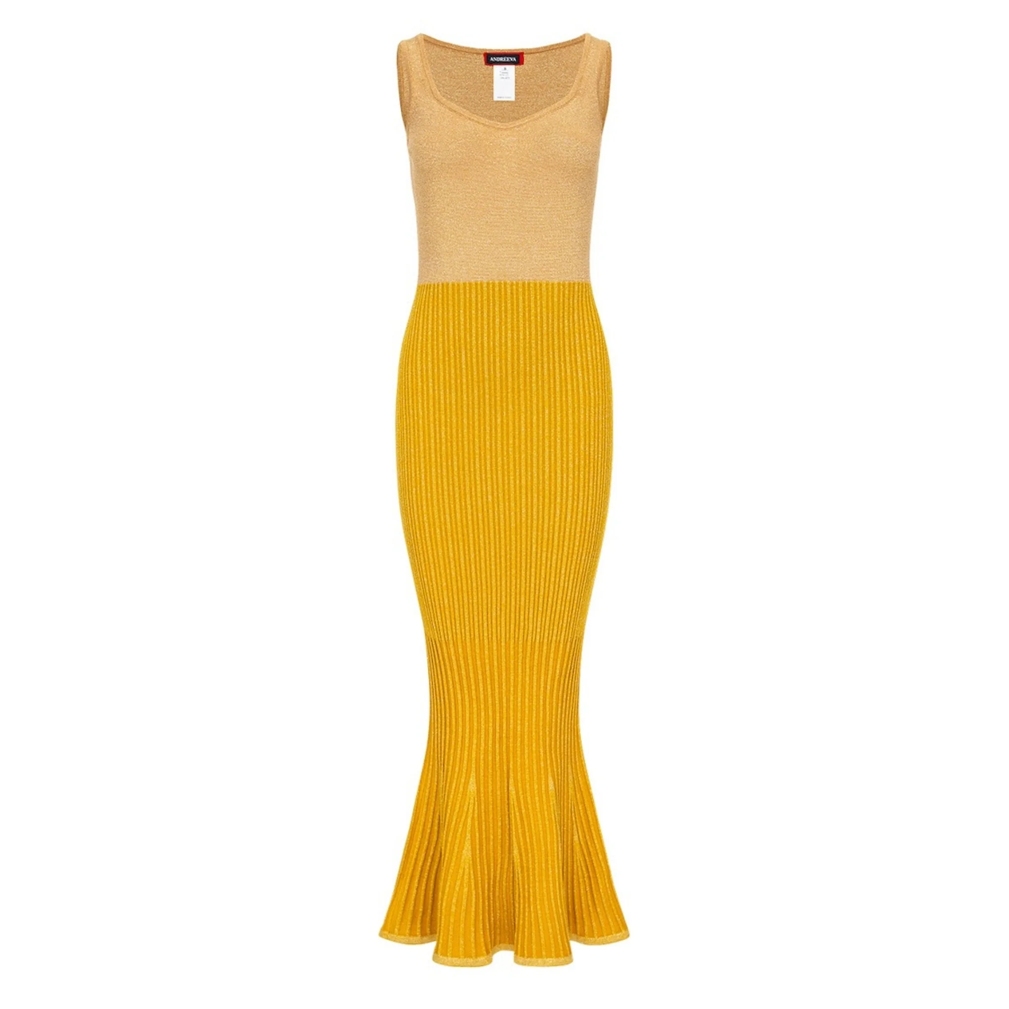 Golden Hour Metallic Knit Flared Dress