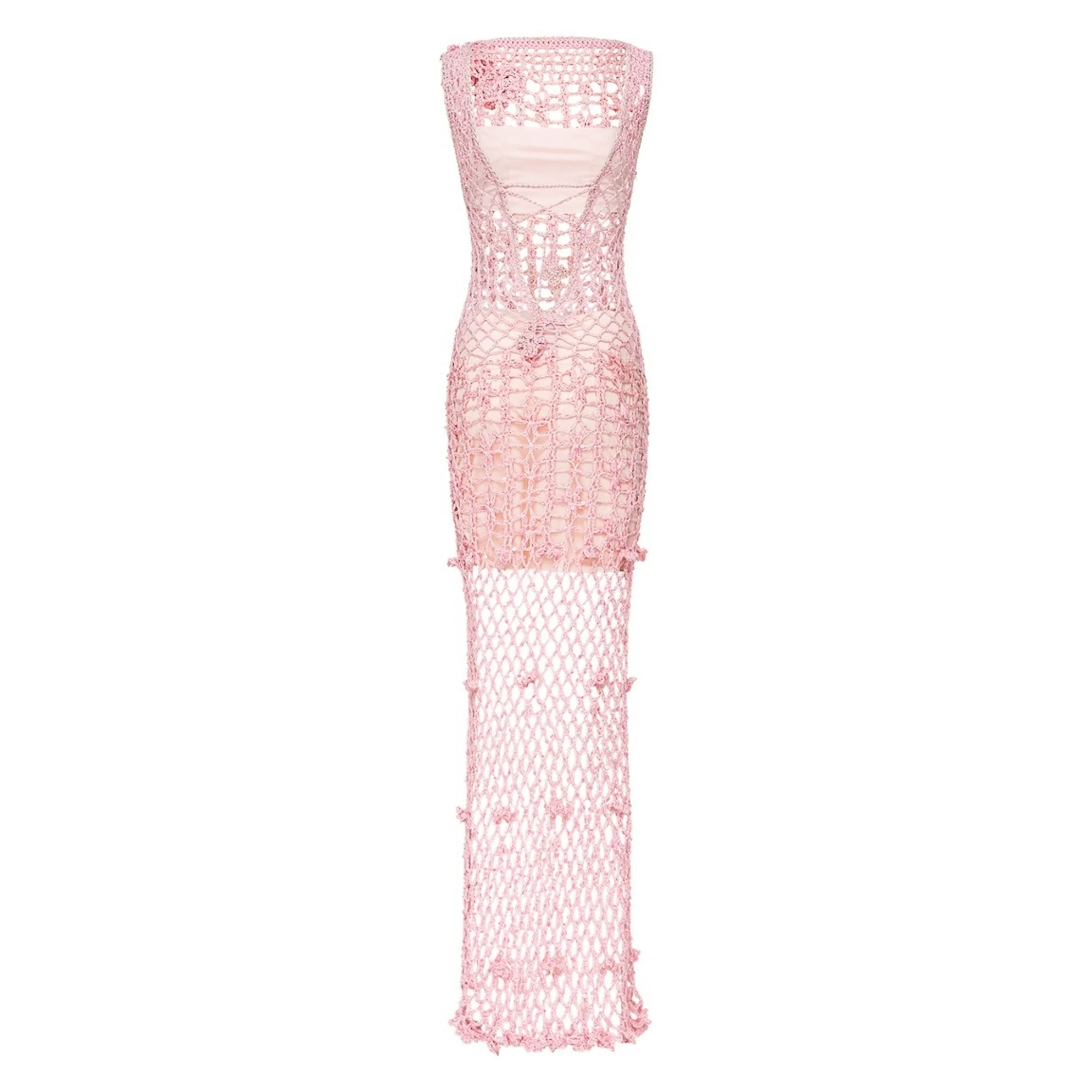 Pink Vanilla Handmade Maxi Crochet Dress - Image 2