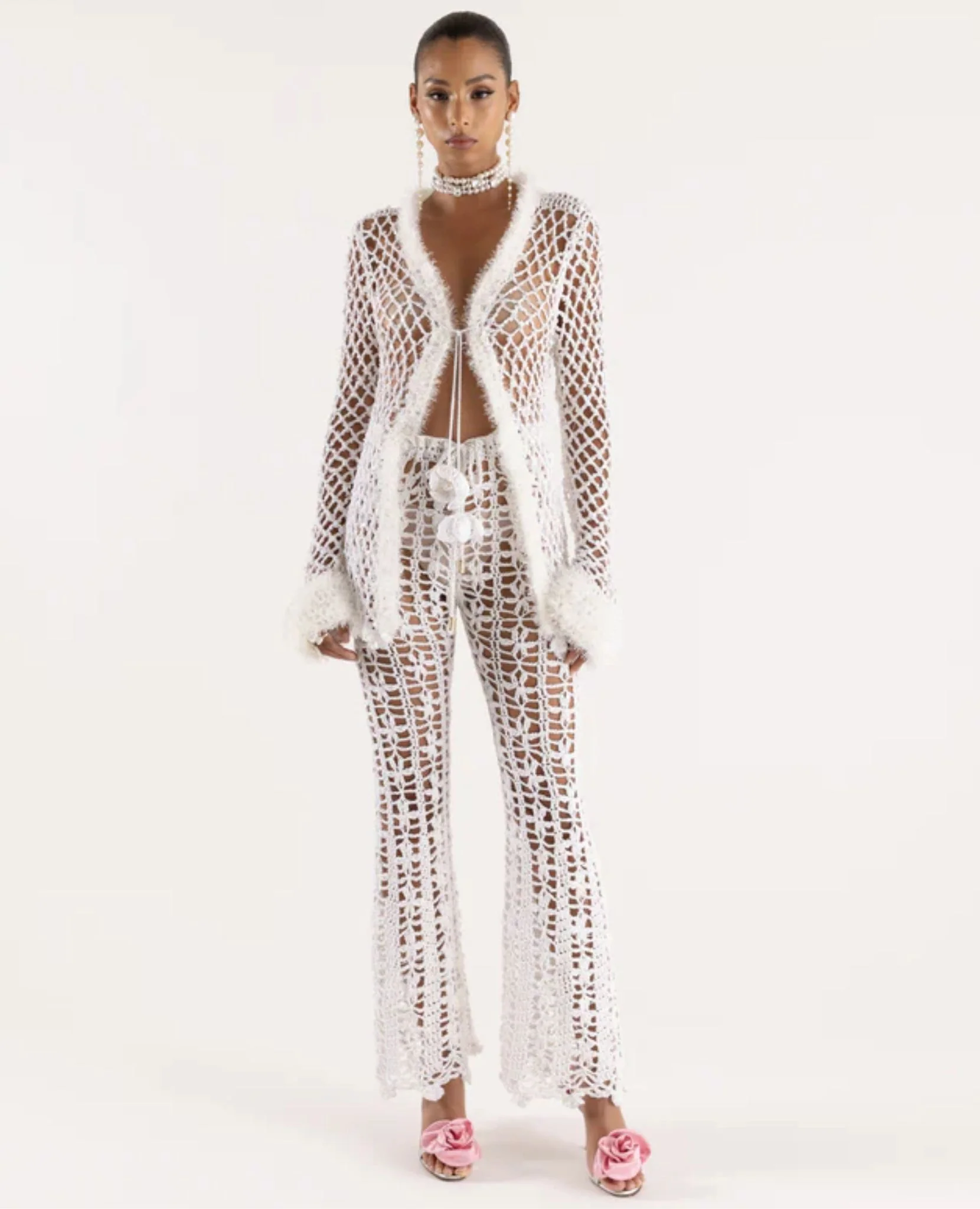 White Vanilla Handmade Crochet Pants - Image 2