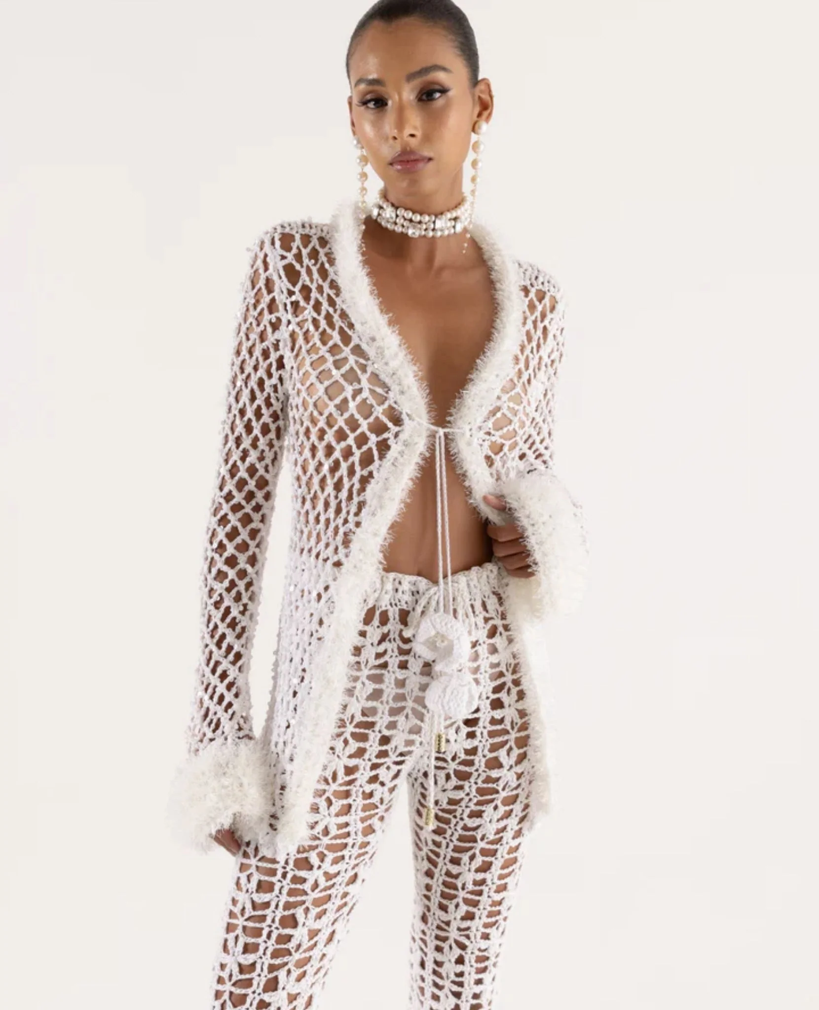 White Vanilla Handmade Crochet Pants - Image 4