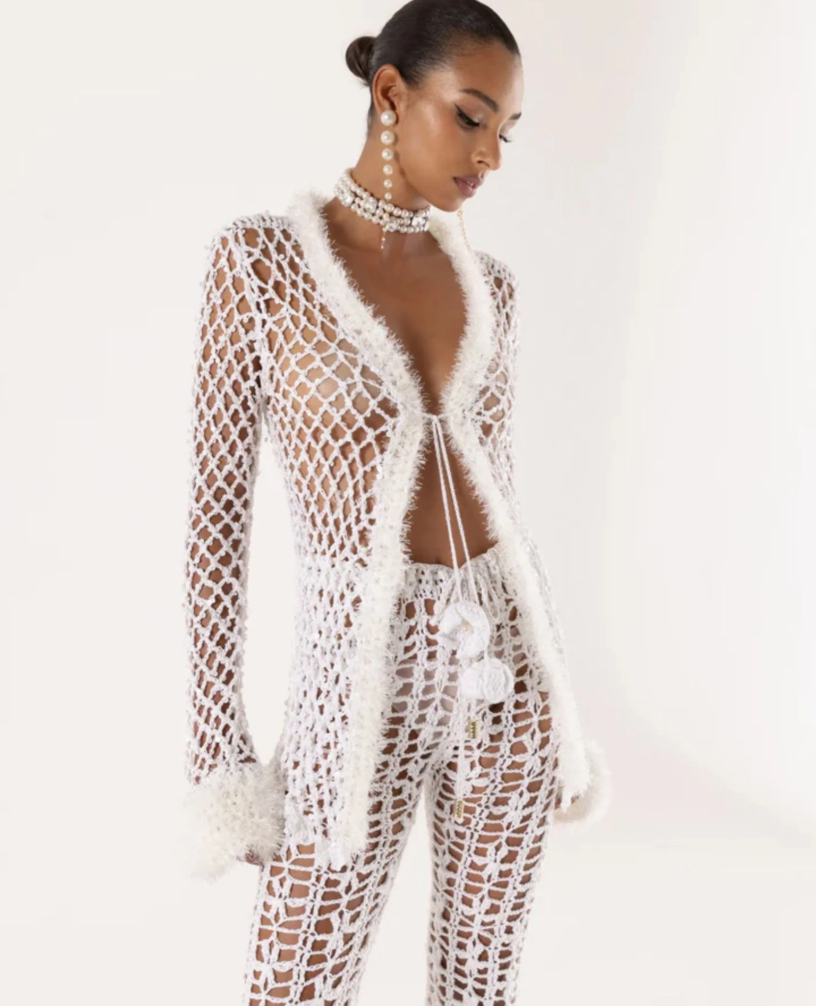 White Vanilla Handmade Crochet Pants - Image 6