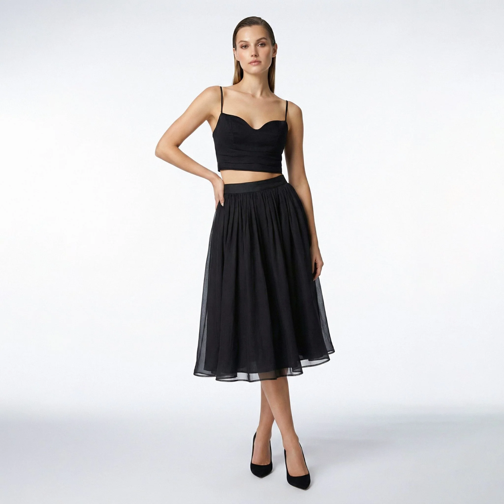 Black Silk Corset Top - Image 3