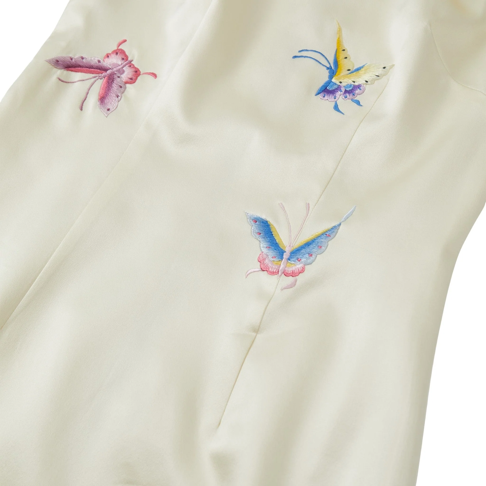 Cream Shell Sleeve Butterfly Qipao - Image 7