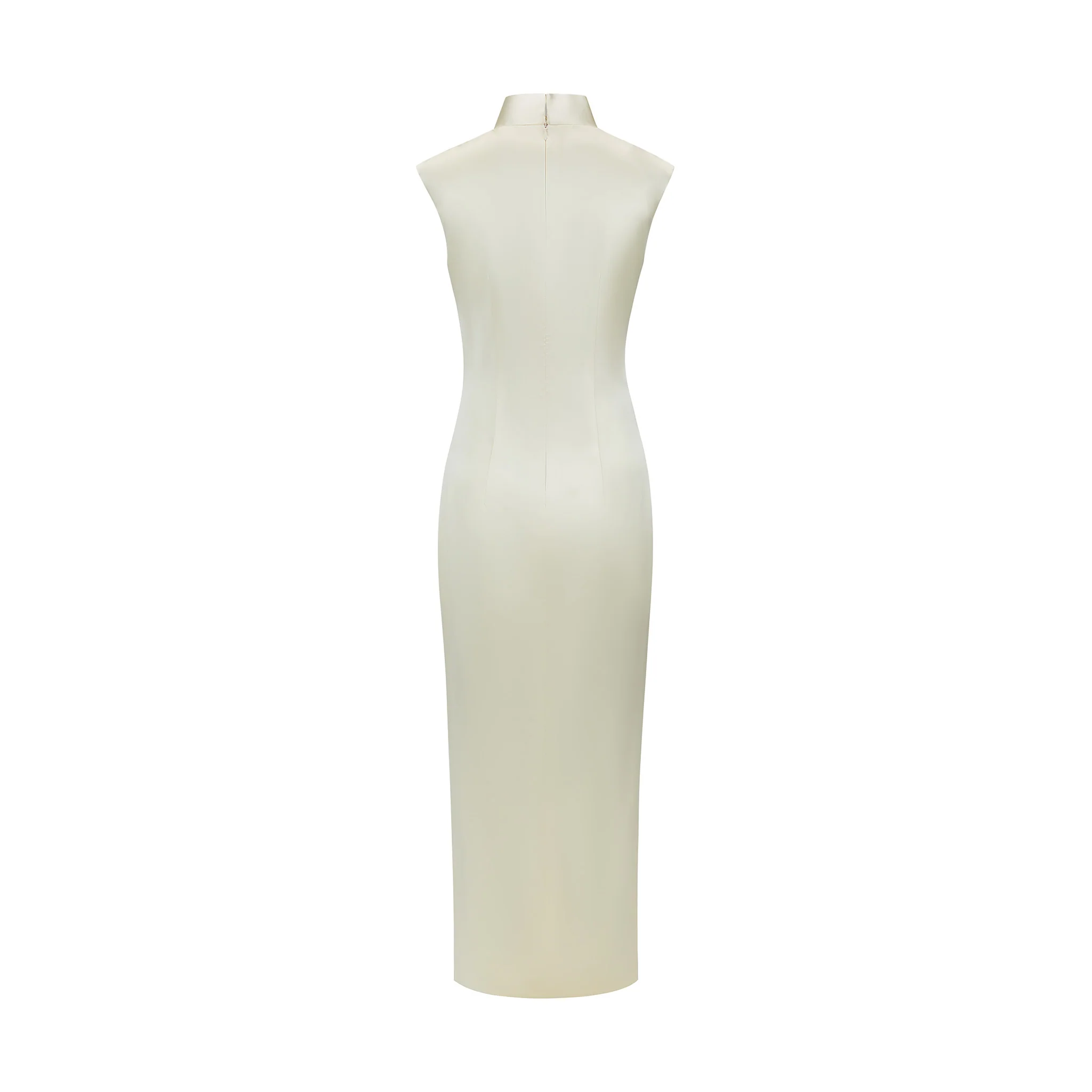 Cream Shell Sleeve Butterfly Qipao - Image 9