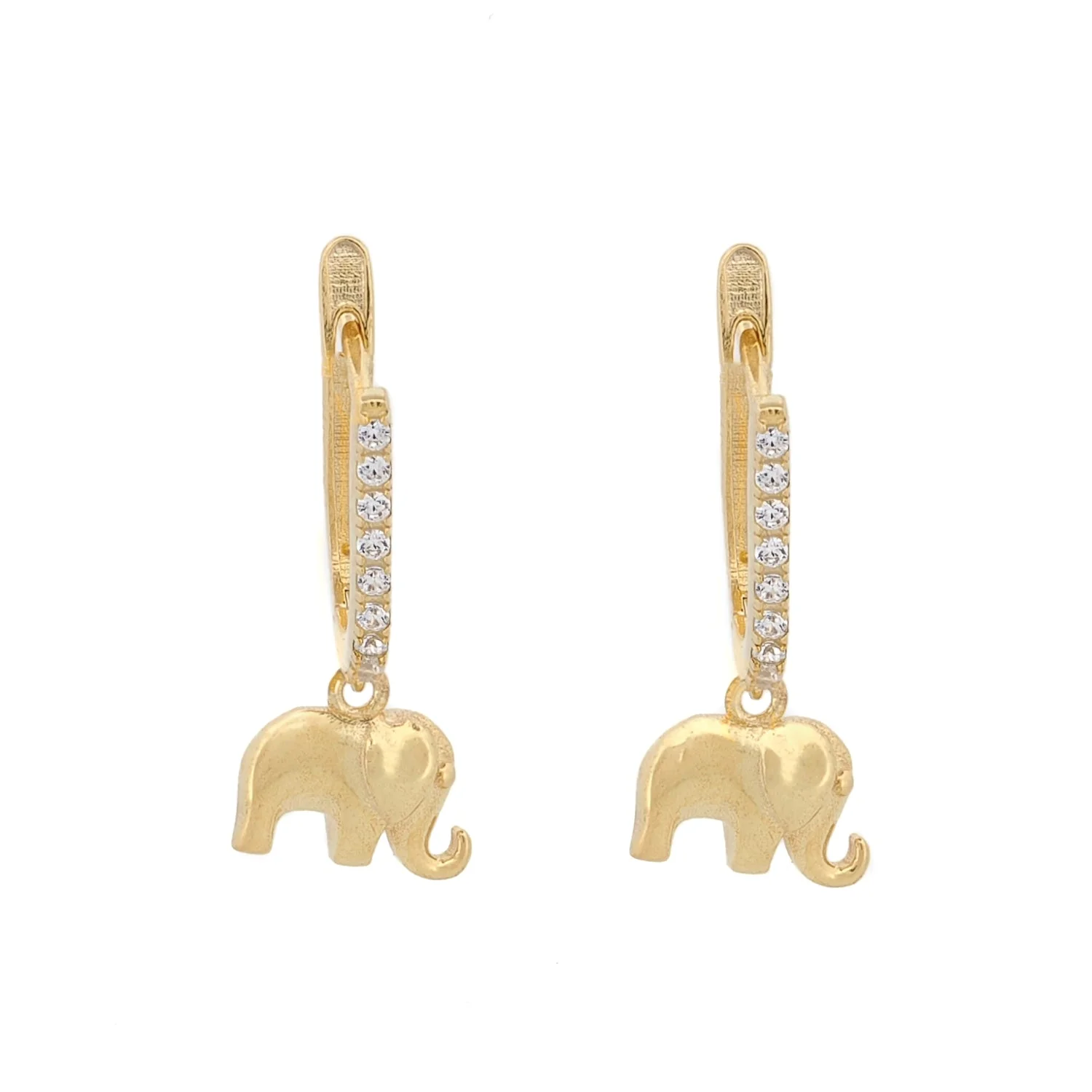 Dainty Gold Lucky Elephant Earrings