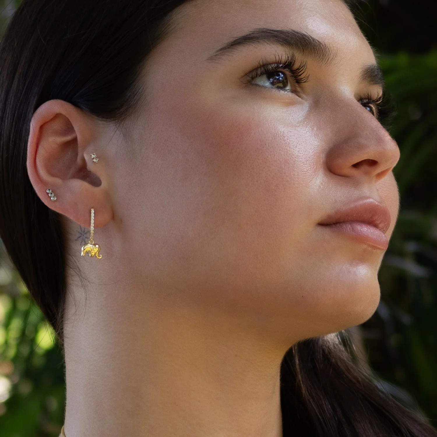 Dainty Gold Lucky Elephant Earrings - Image 2