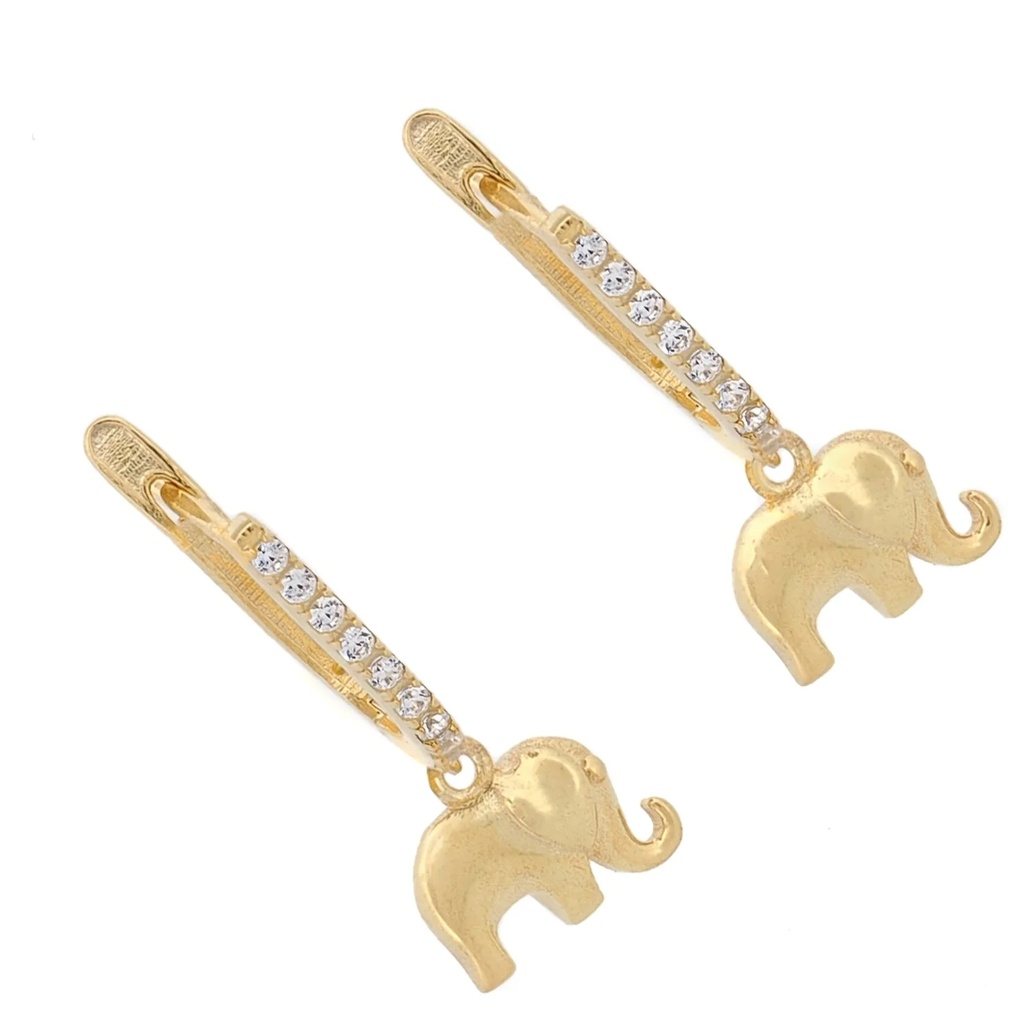 Dainty Gold Lucky Elephant Earrings - Image 5
