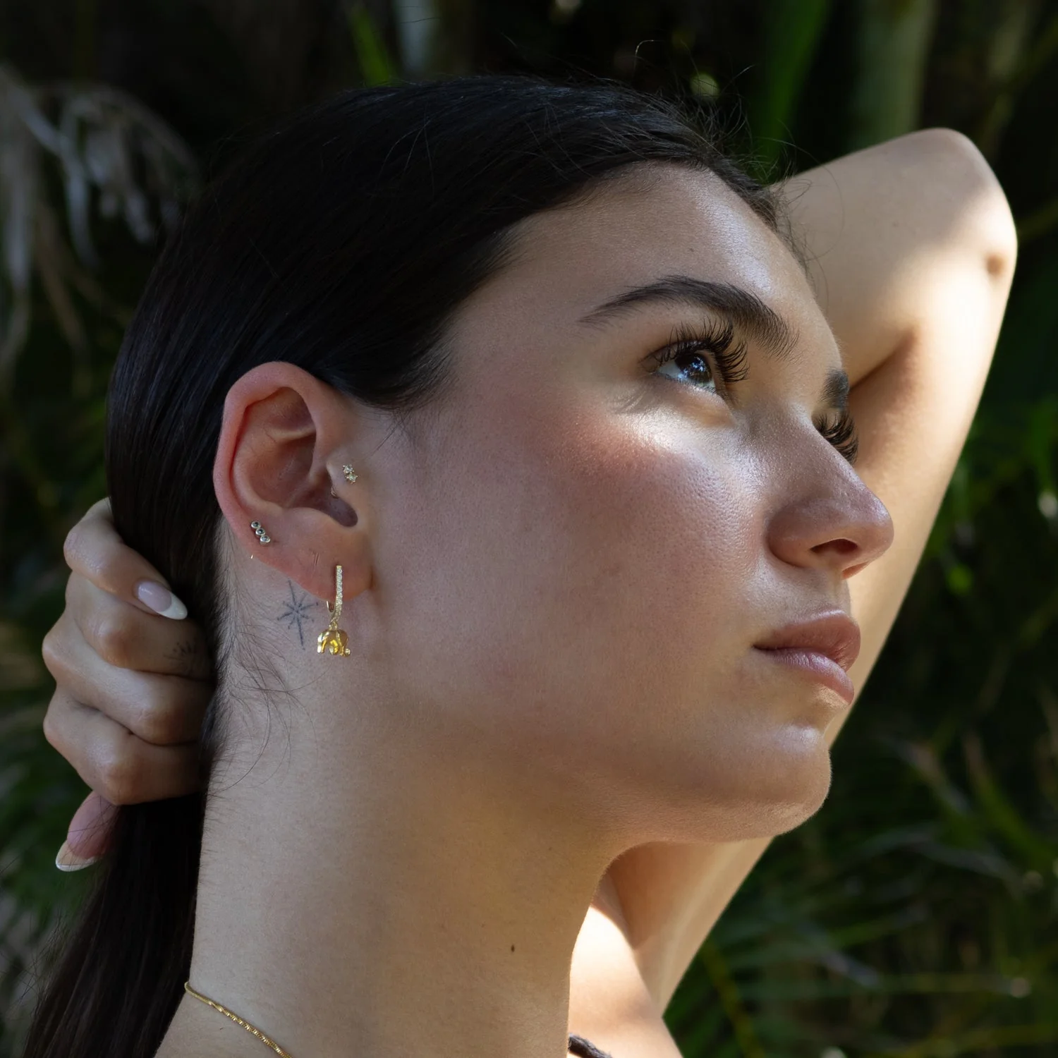 Dainty Gold Lucky Elephant Earrings - Image 6