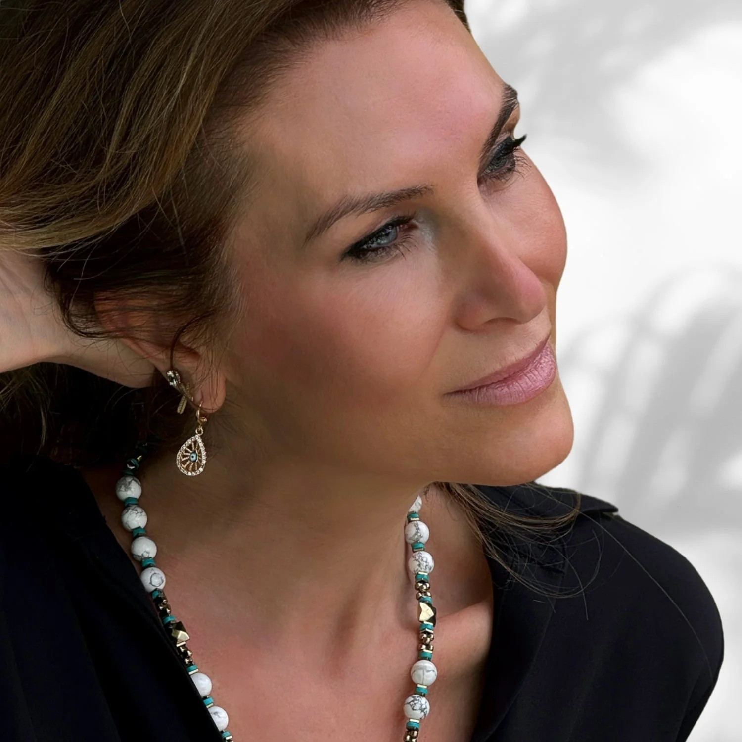 Filigree Evil Eye Earrings - Image 2