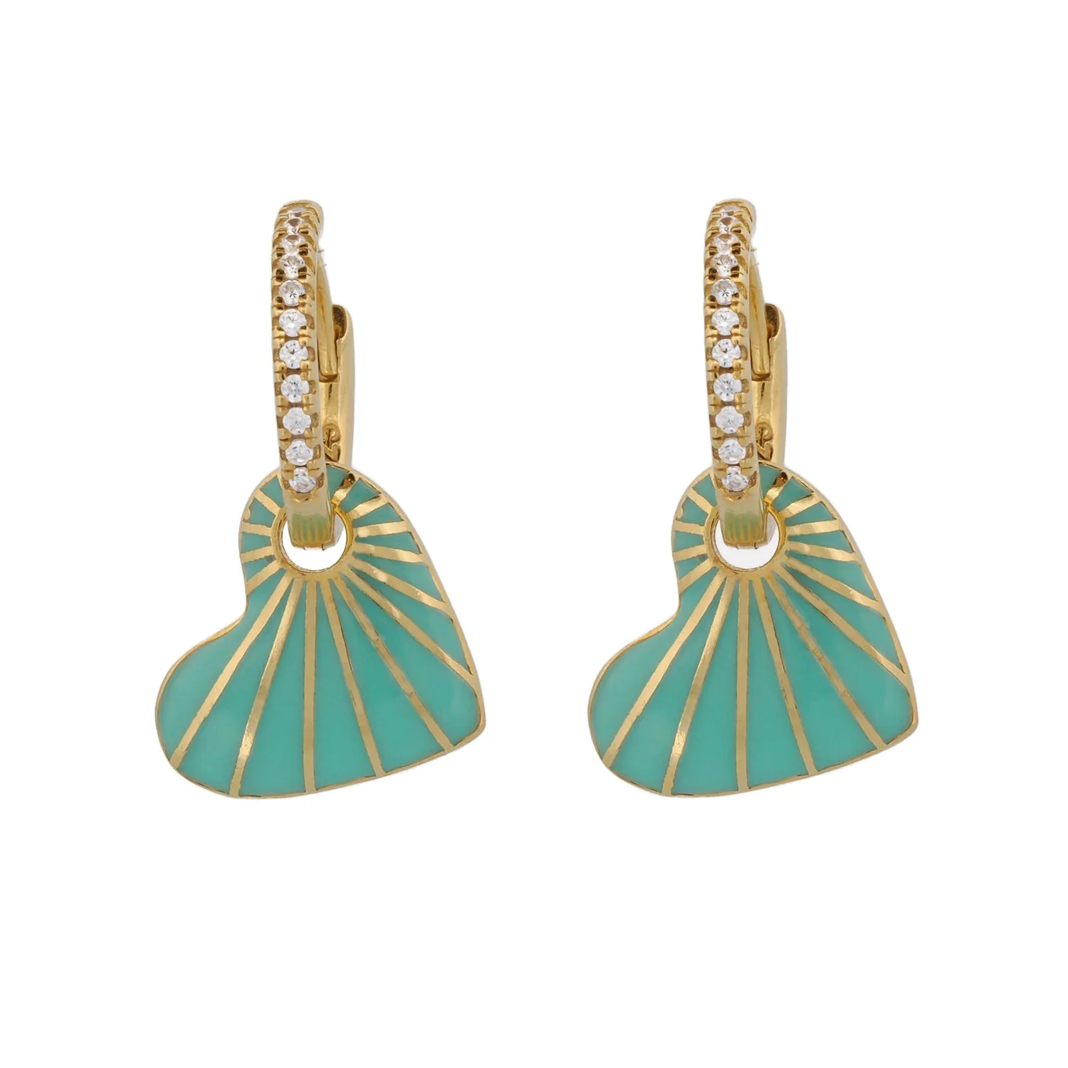 Green Heart Earrings