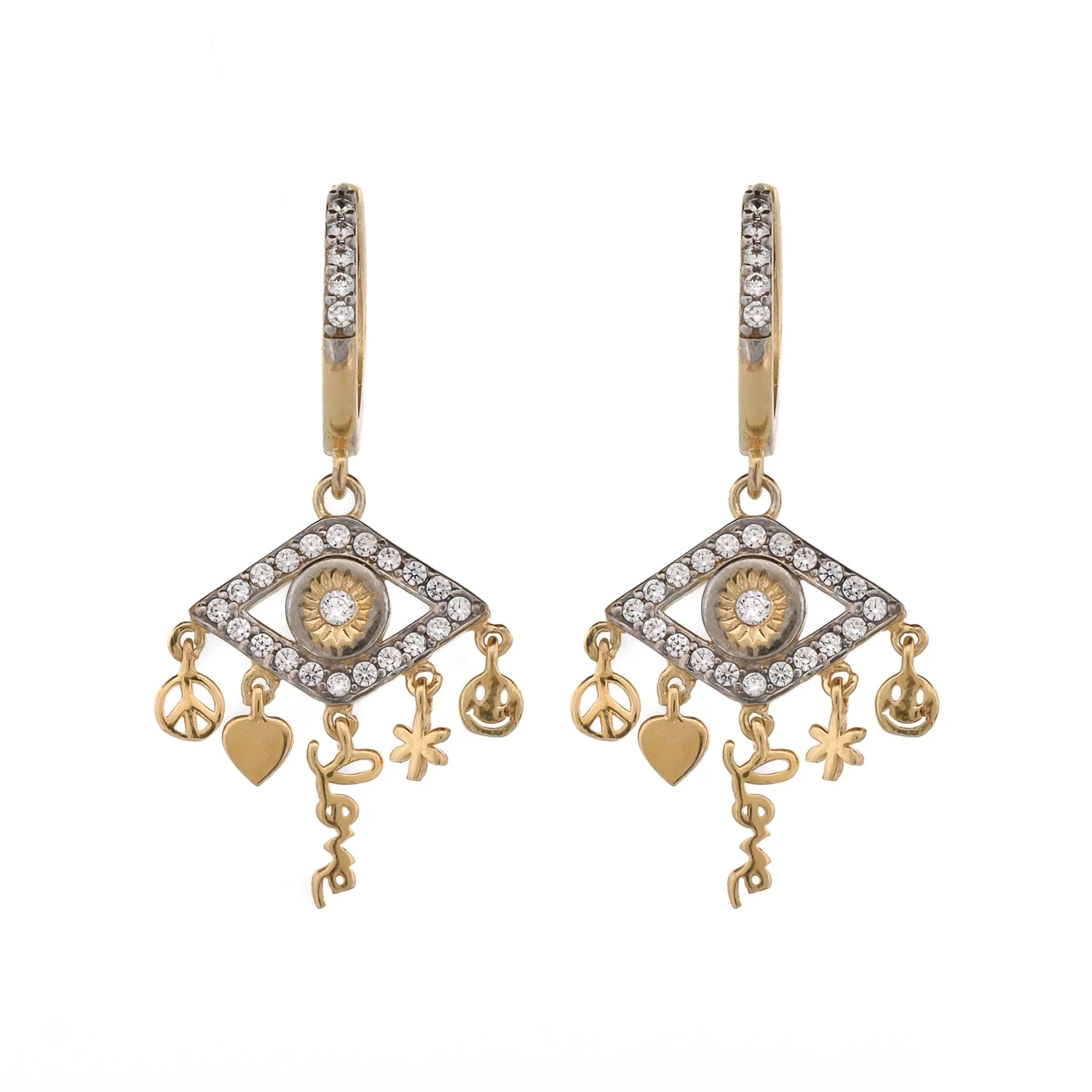 Peace & Love Eye Earrings