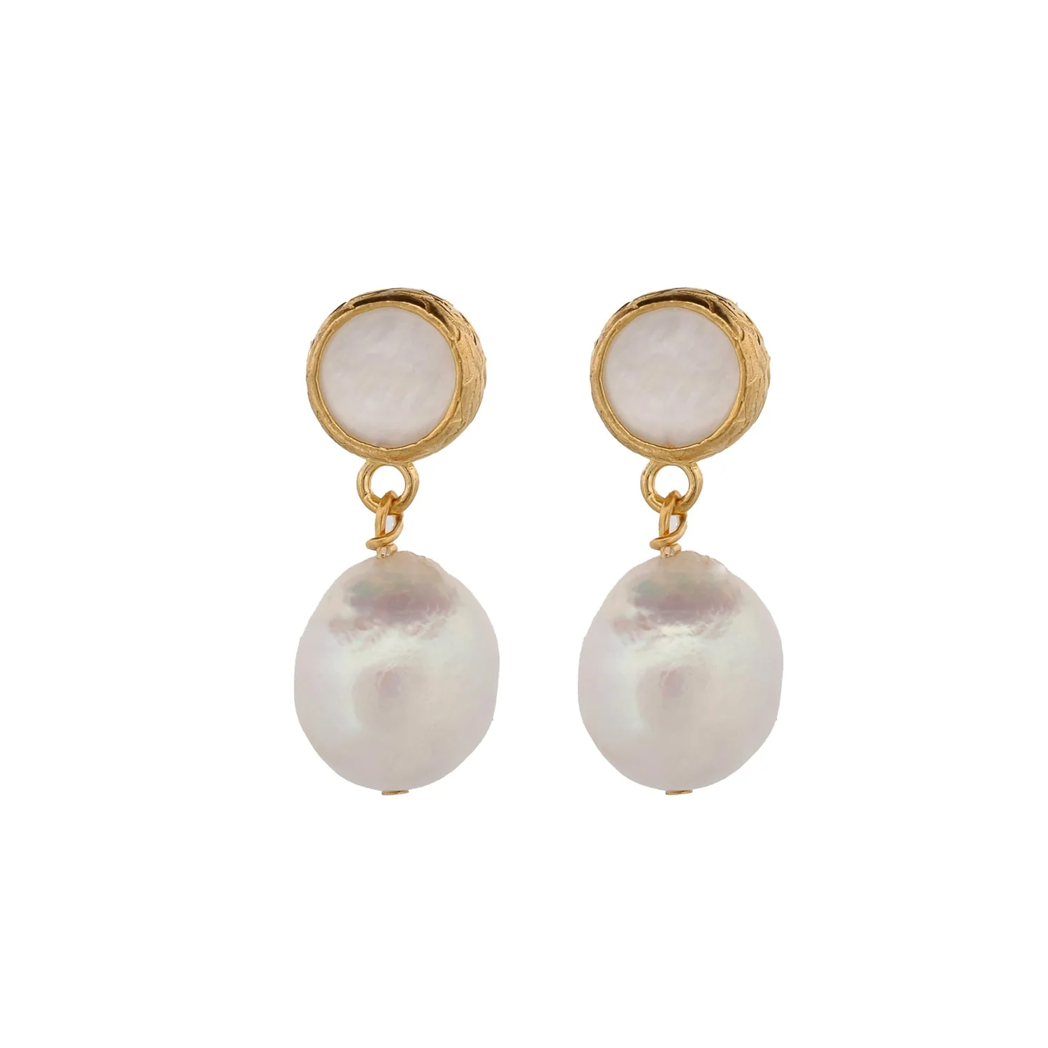 Pearl & Gold Earrings