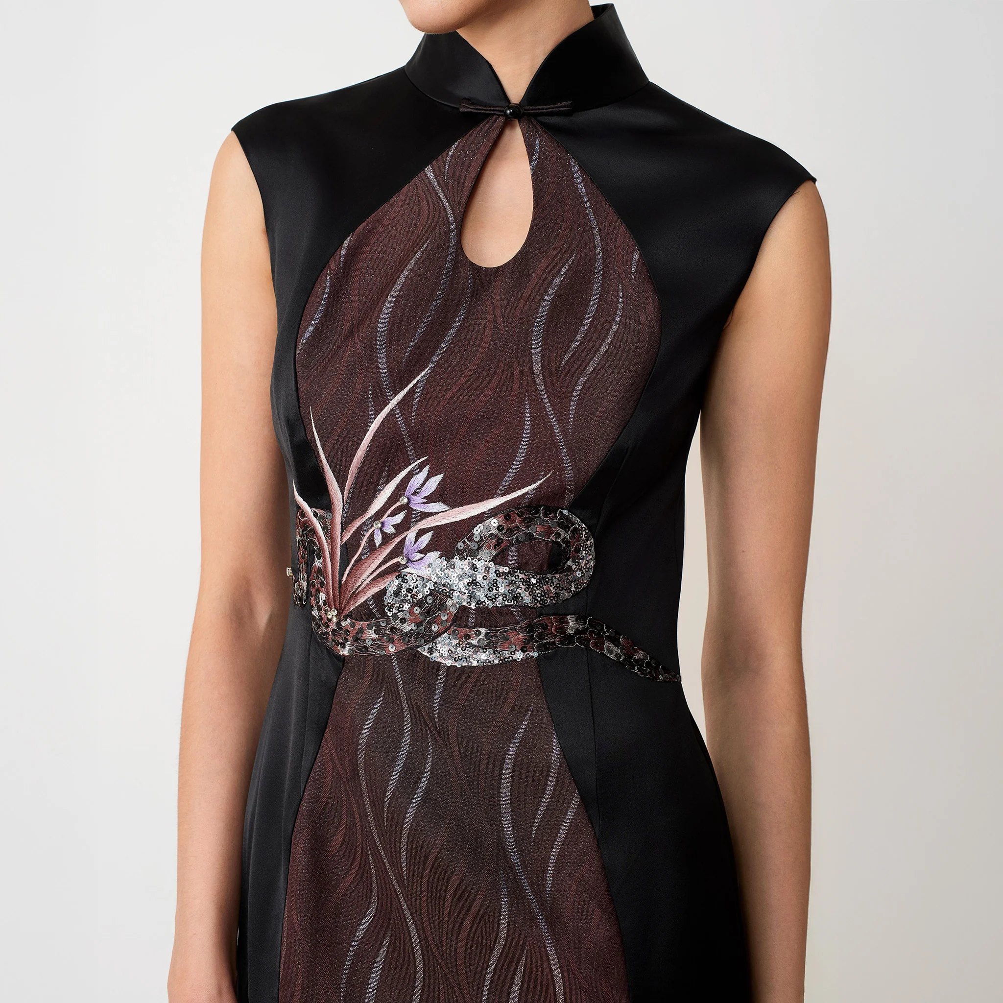 Ombre Brown Snack & Orchid Qipao - Image 5