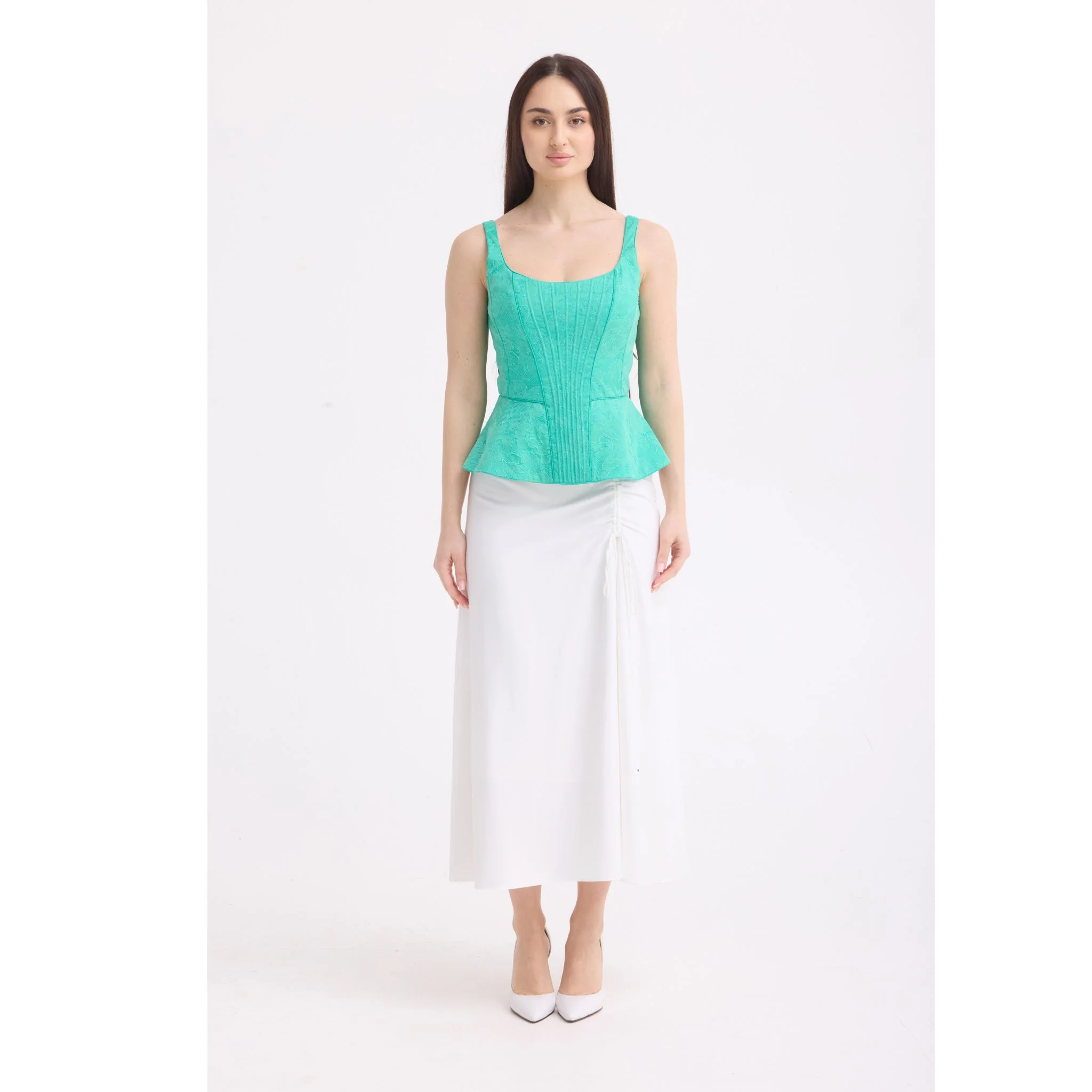 Aqua Lace Corset Top - Image 4