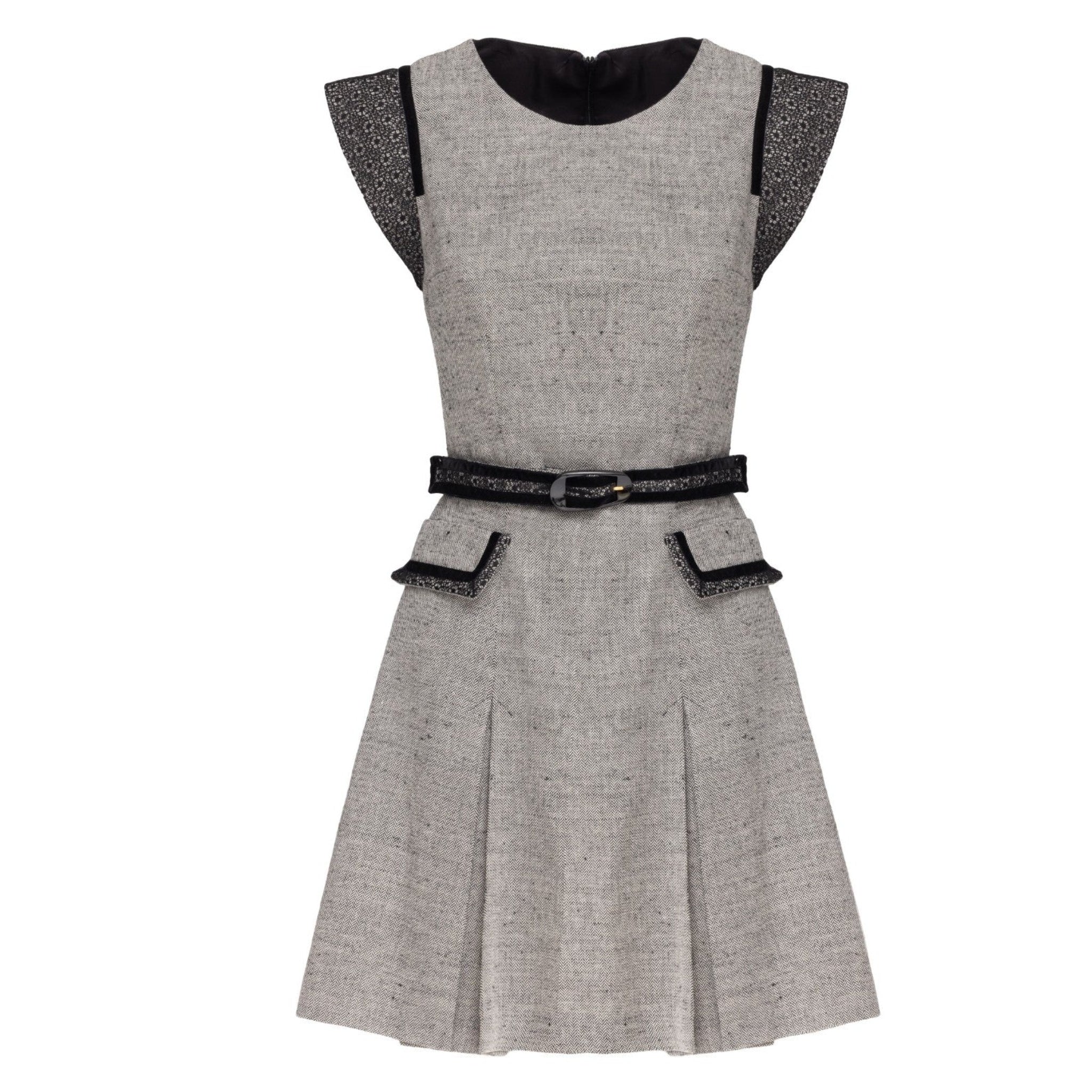 Grey Belted Mini Dress