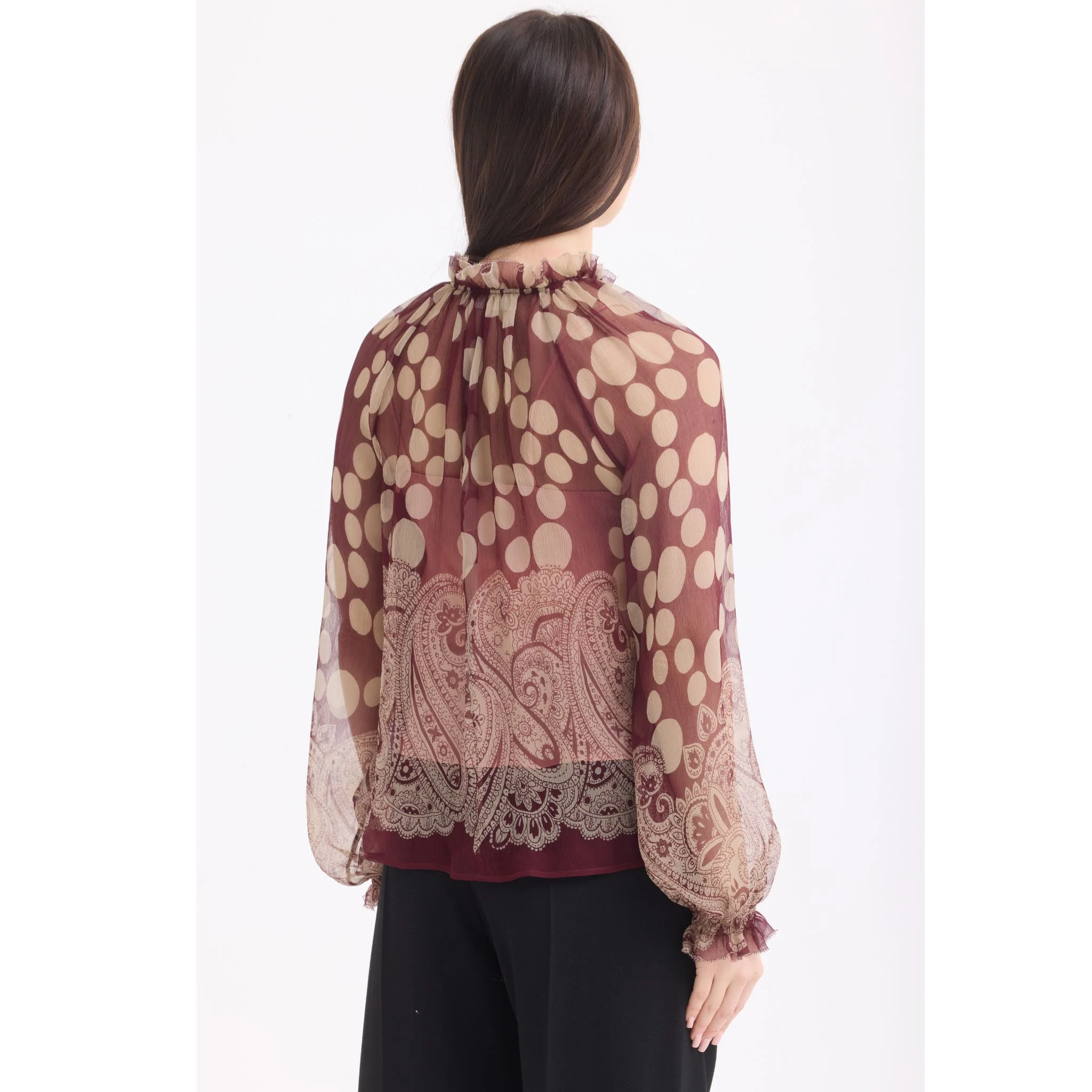 Polka Dot Paisley Blouse - Image 5
