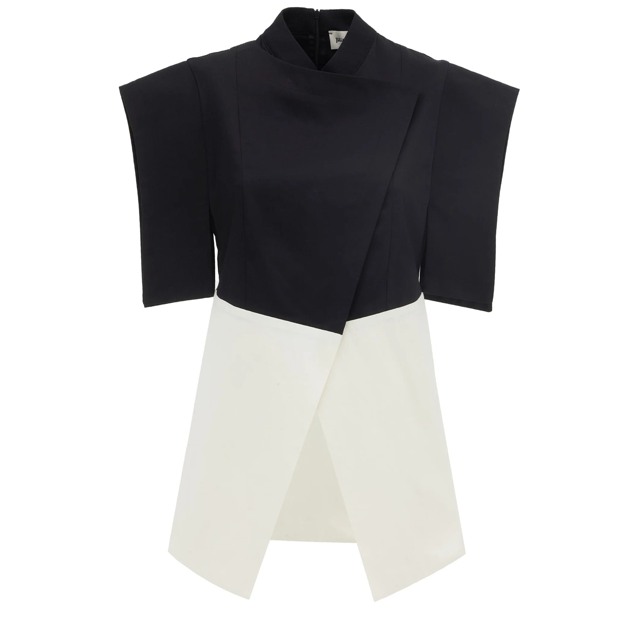 Asymmetric Colour Block Top - Black & White