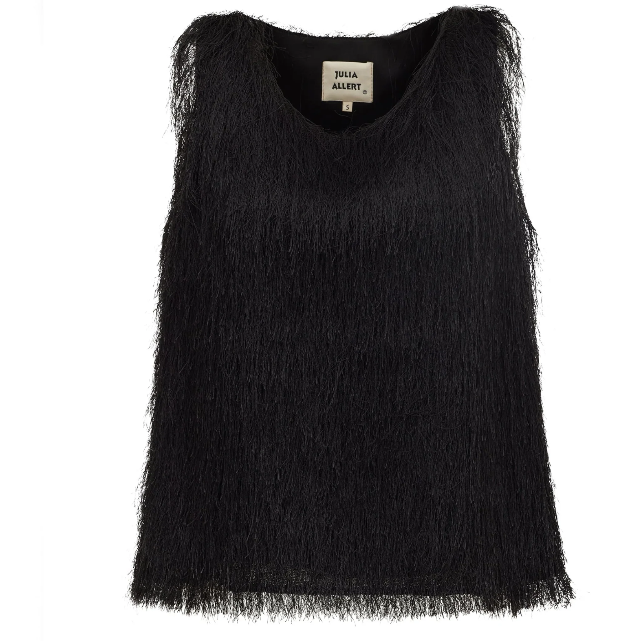 Fringe Sleeveless Top - Black YMAL