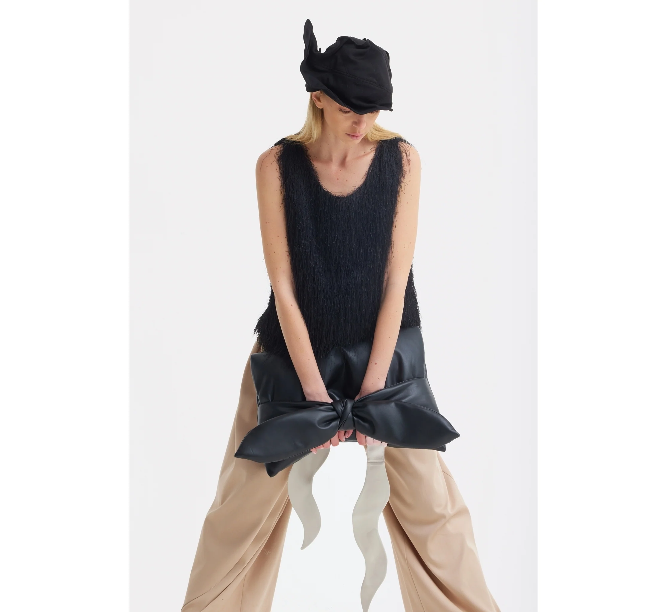 Fringe Sleeveless Top - Black - Image 7