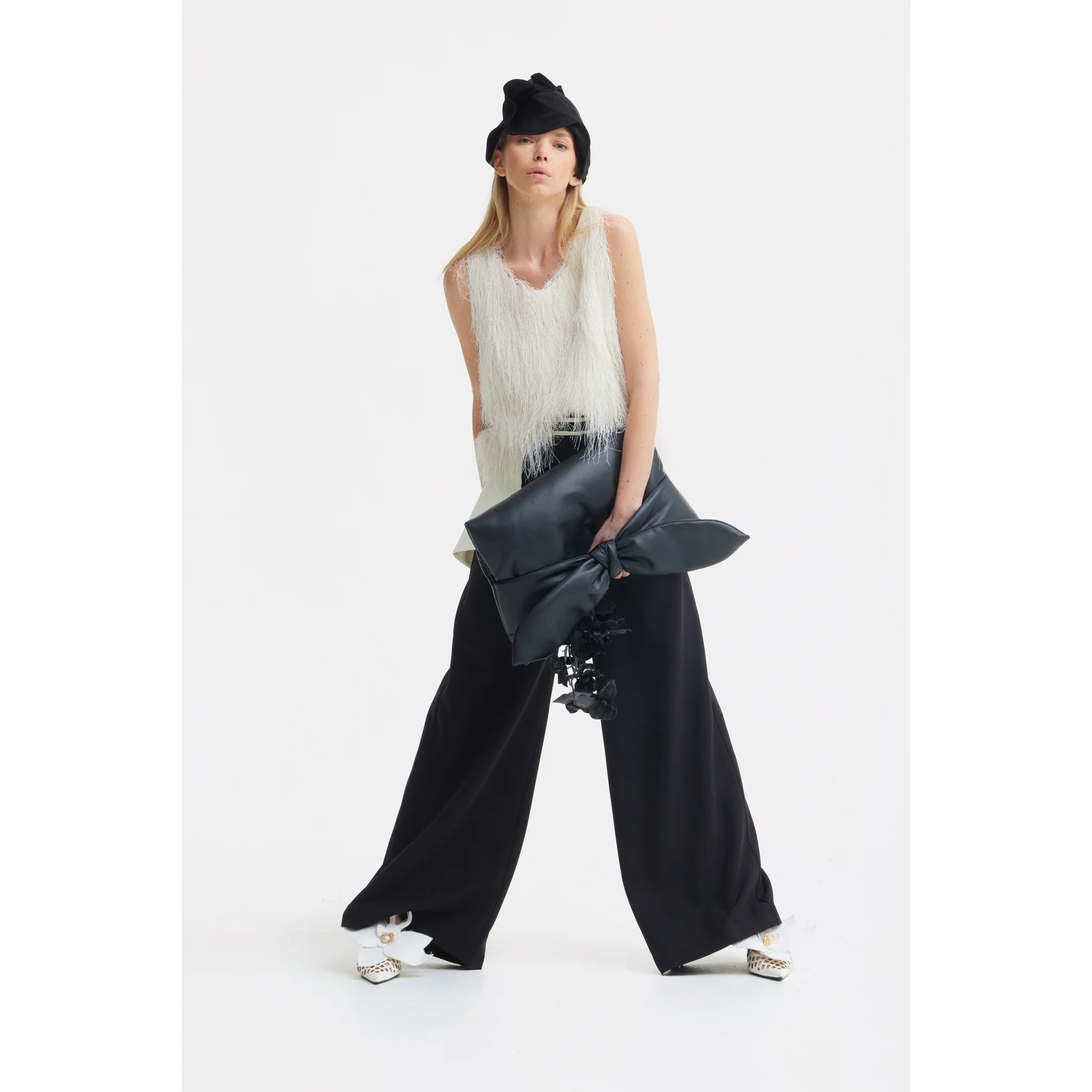 Fringe Sleeveless Top - Ivory - Image 11