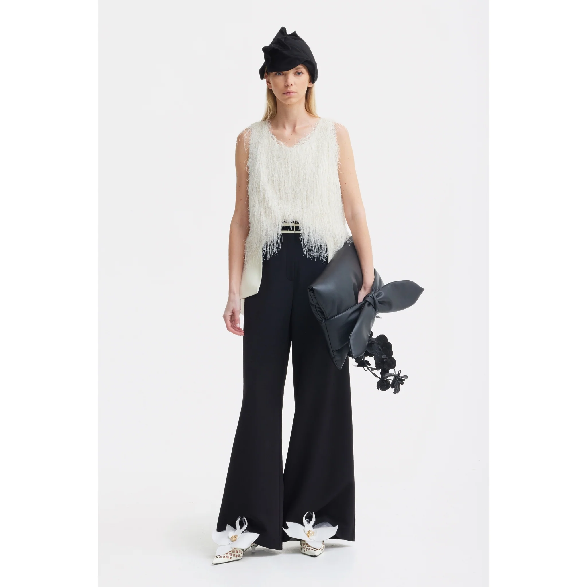 Fringe Sleeveless Top - Ivory - Image 6