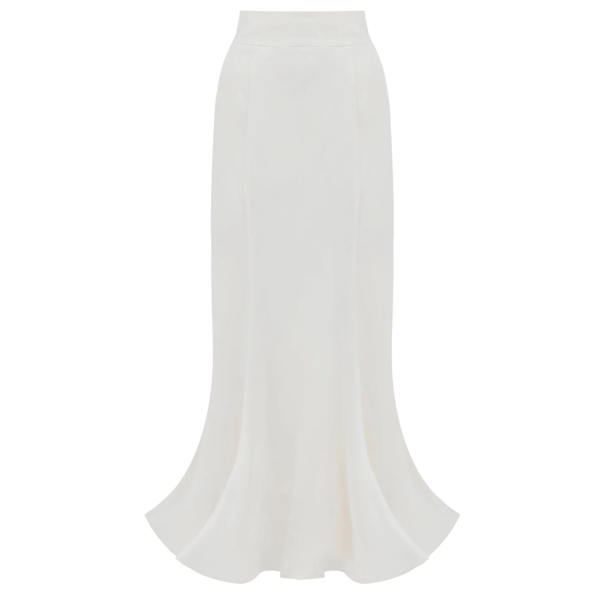 High Waist Double-Sided Satin Maxi Skirt - Ivory