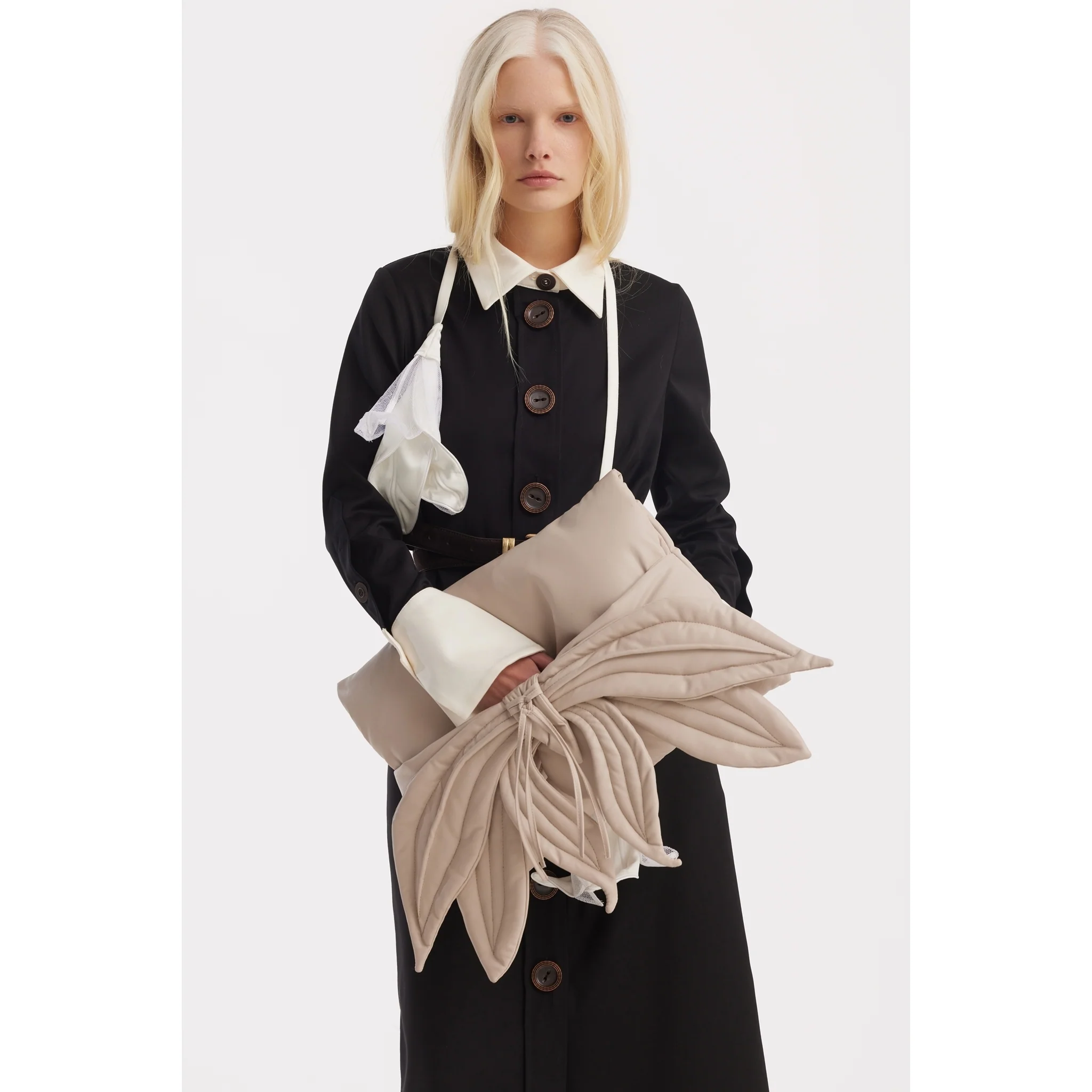Monochrome Midi Shirt Dress - Black & White - Image 6