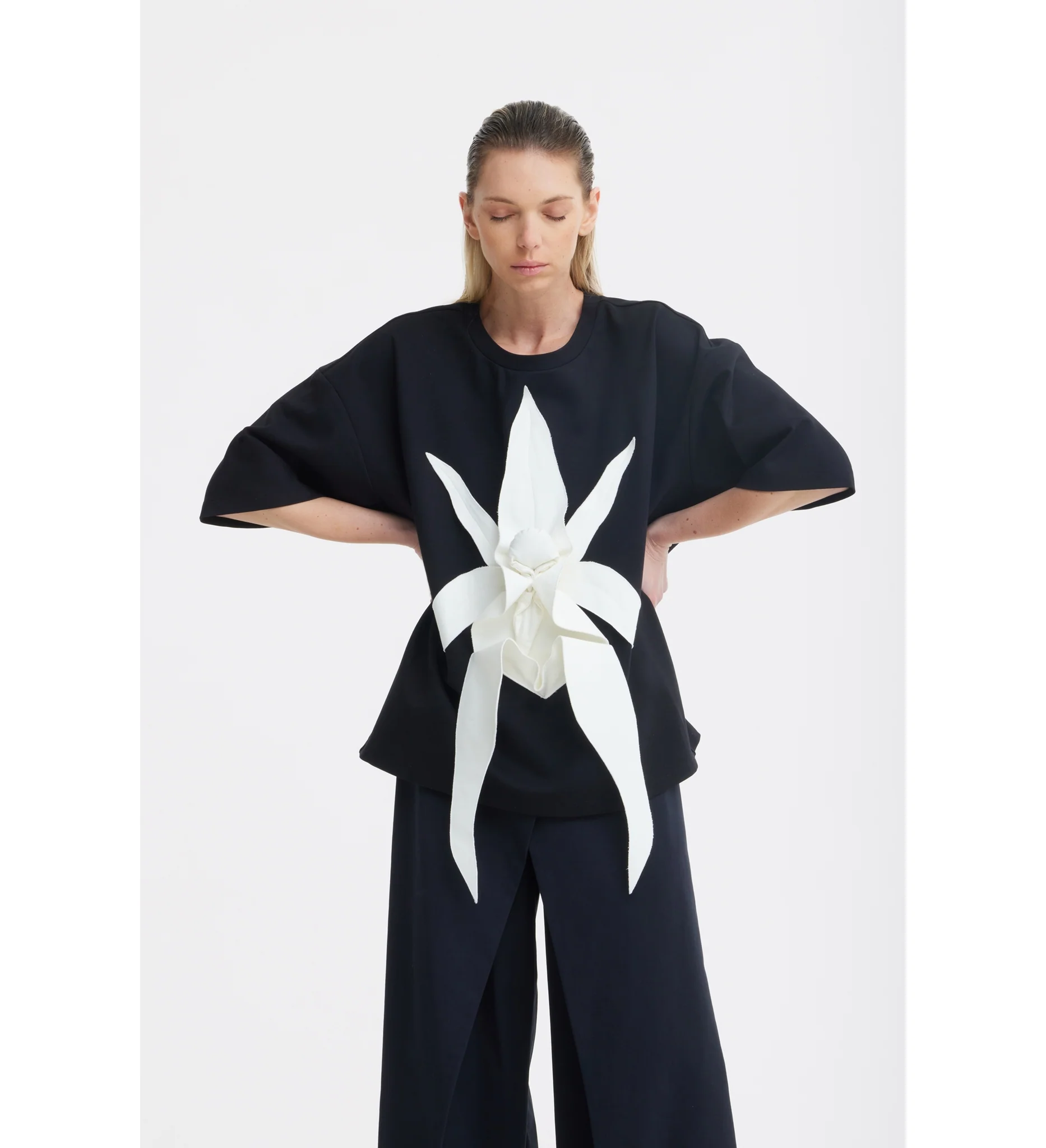 Relaxed Fit Knit Top - Black - Image 2