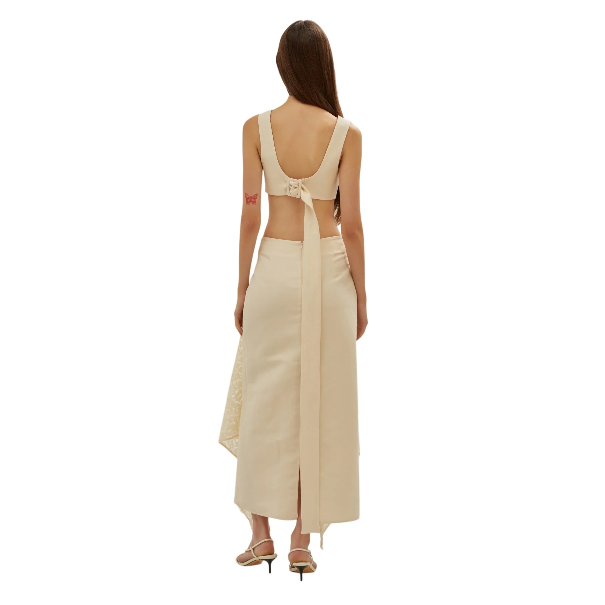 Ivory Lace Midi Skirt - Image 6