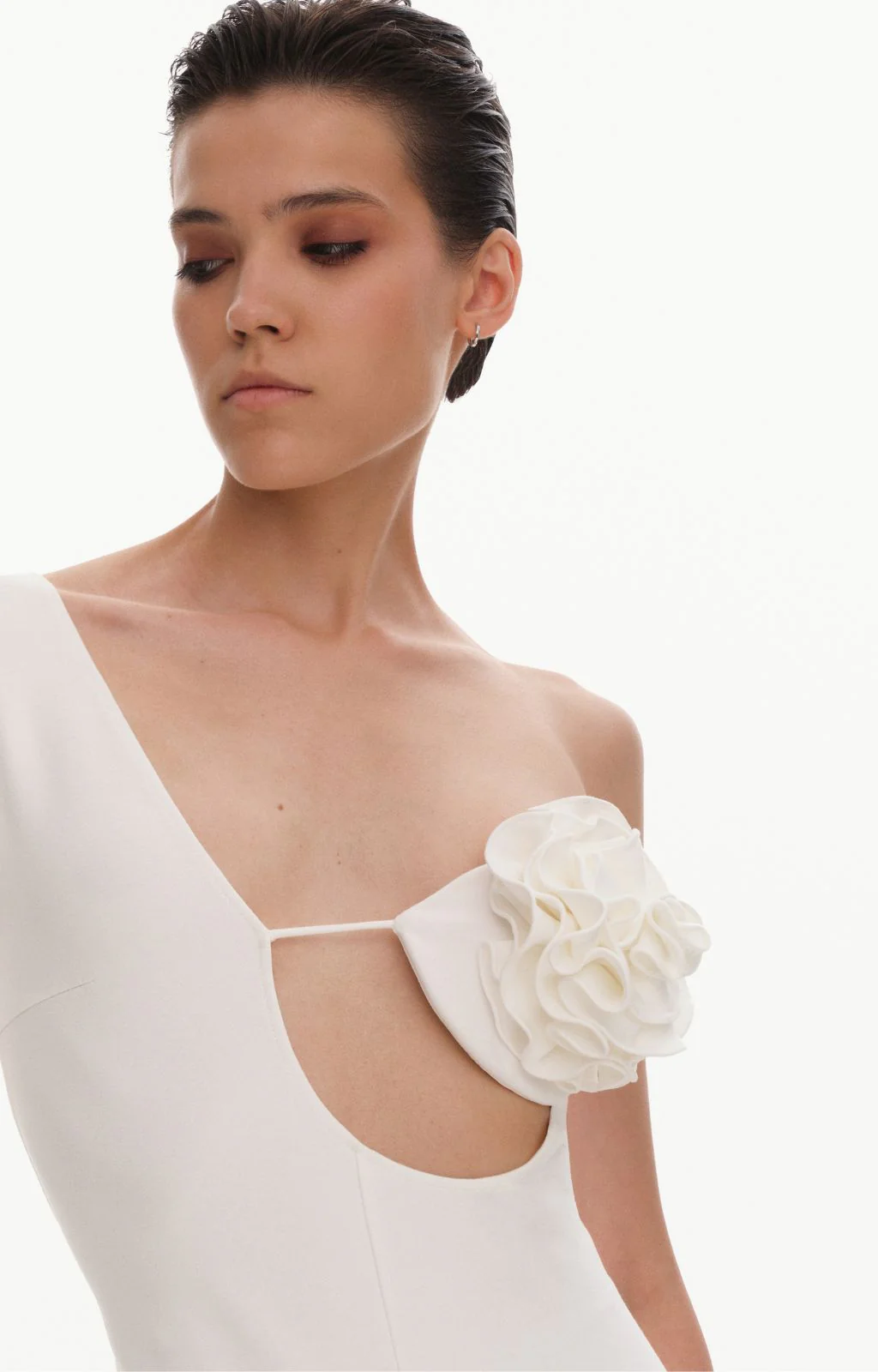 Catsuit With A Rose Applique | Ecru - Image 3
