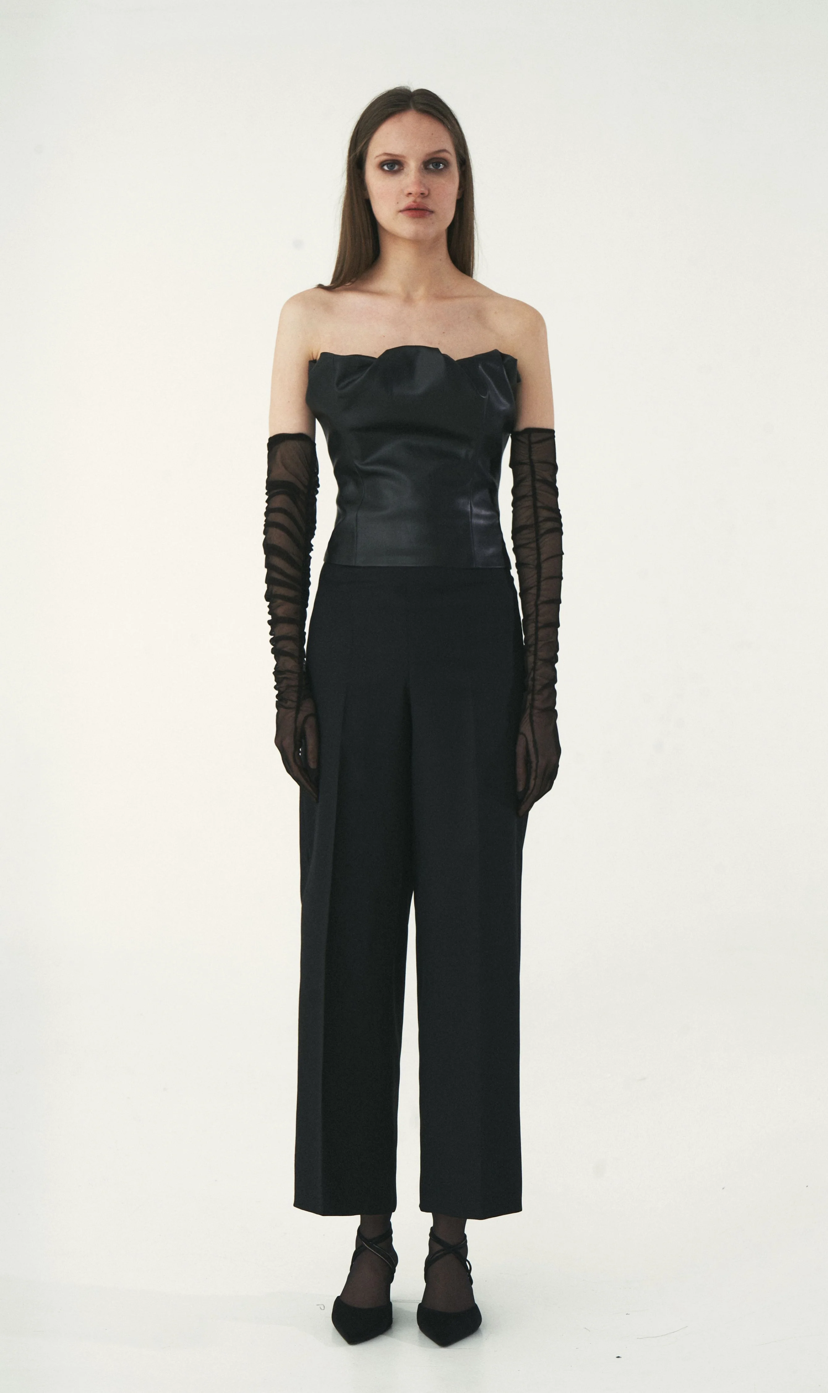 Vegan Leather Draped Top - Image 4
