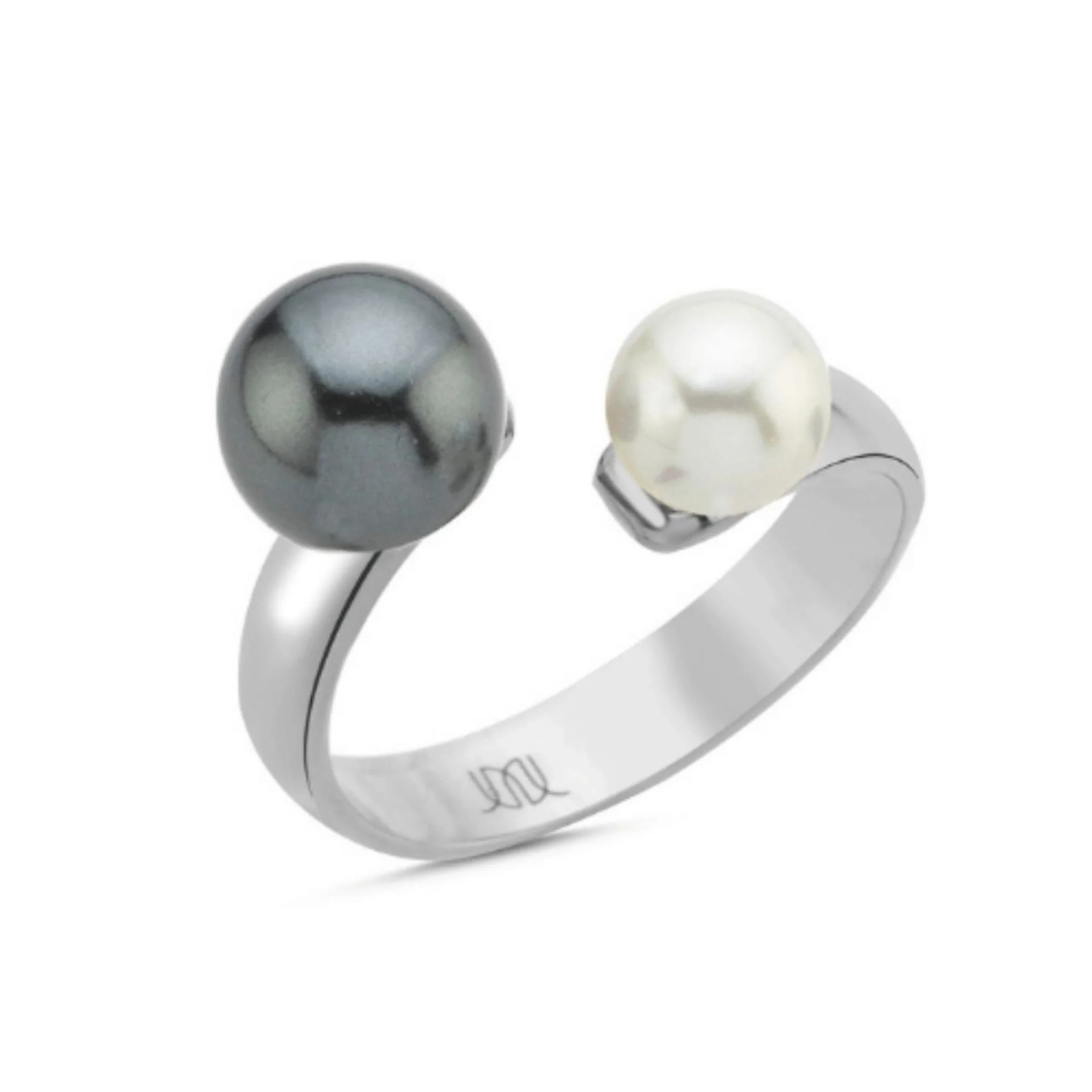 Gray Pearl Ring Silver