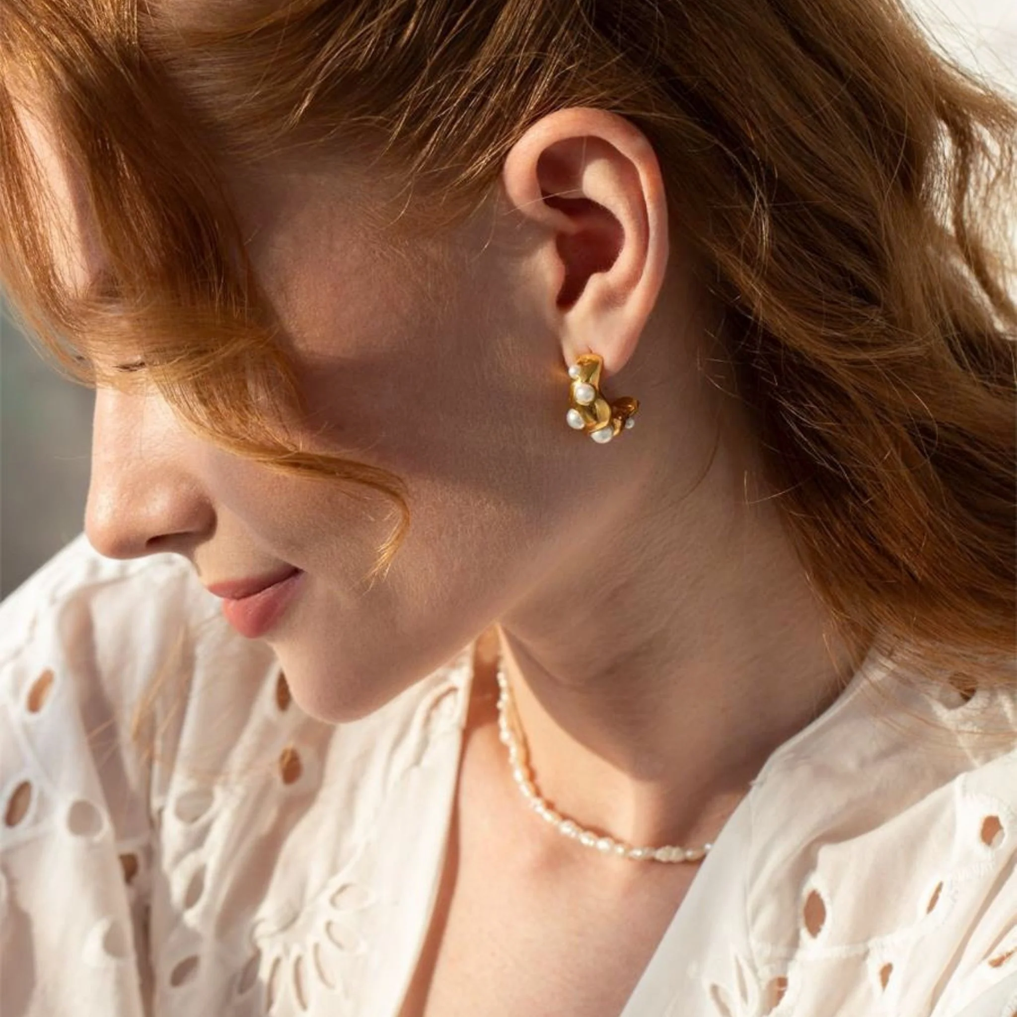 Pearl Hoop Earring - Image 2