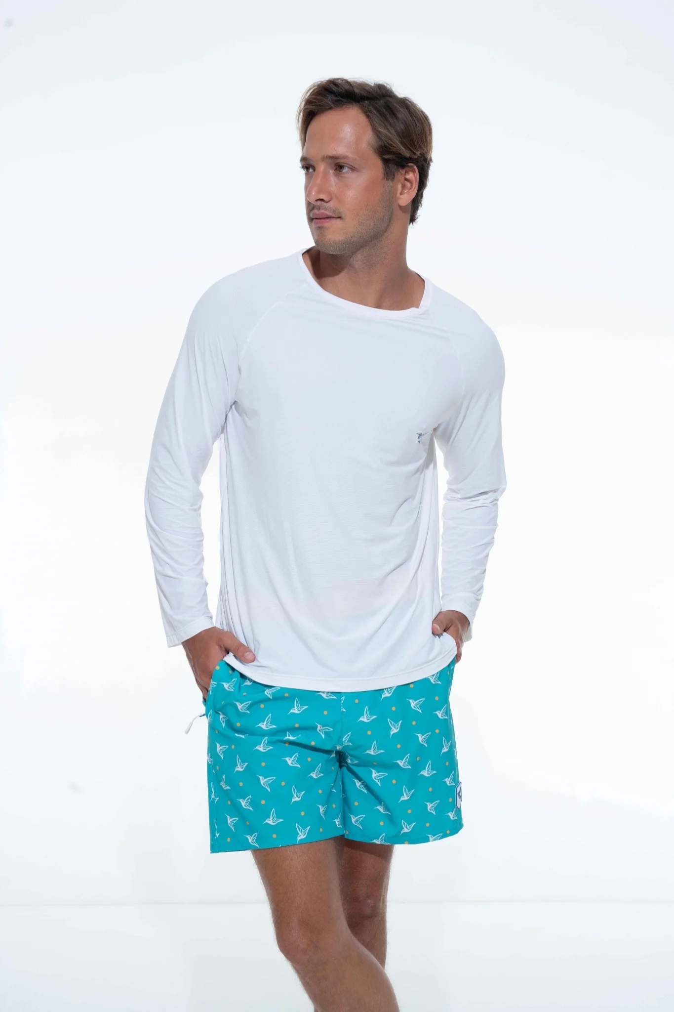 White Ultralight Long-Sleeve UPF Shirt With UV Protection - Image 3
