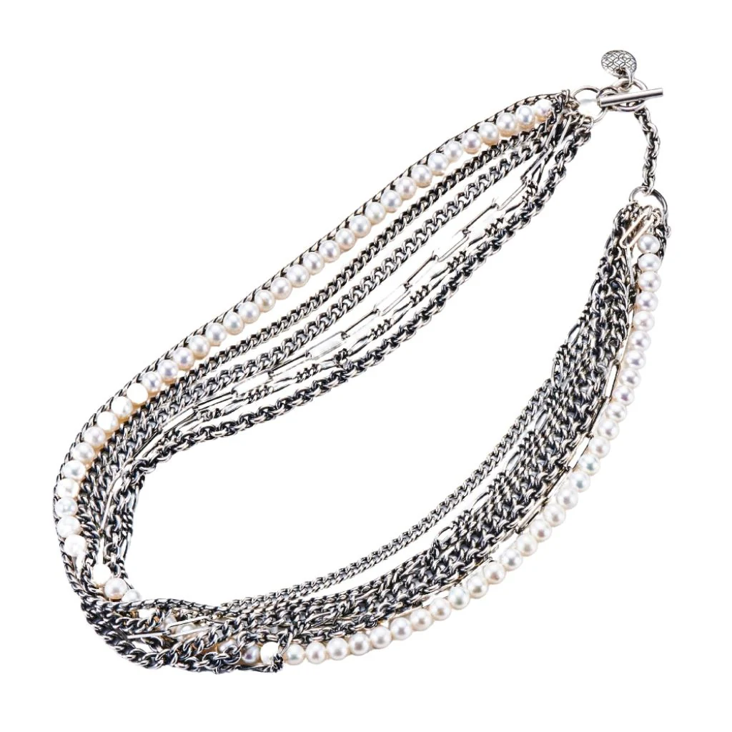 Layered Silver and Pearl Necklace