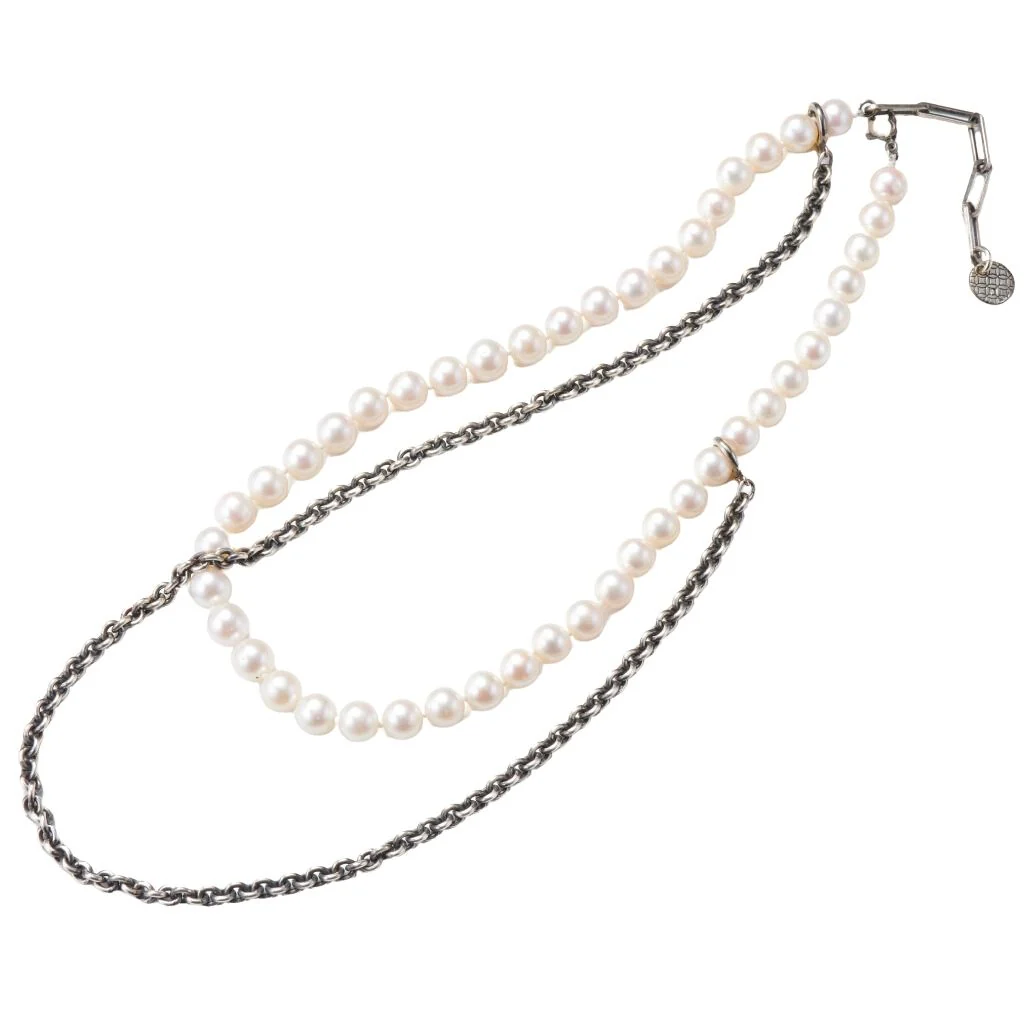 Layered Silver and Pearl Necklace