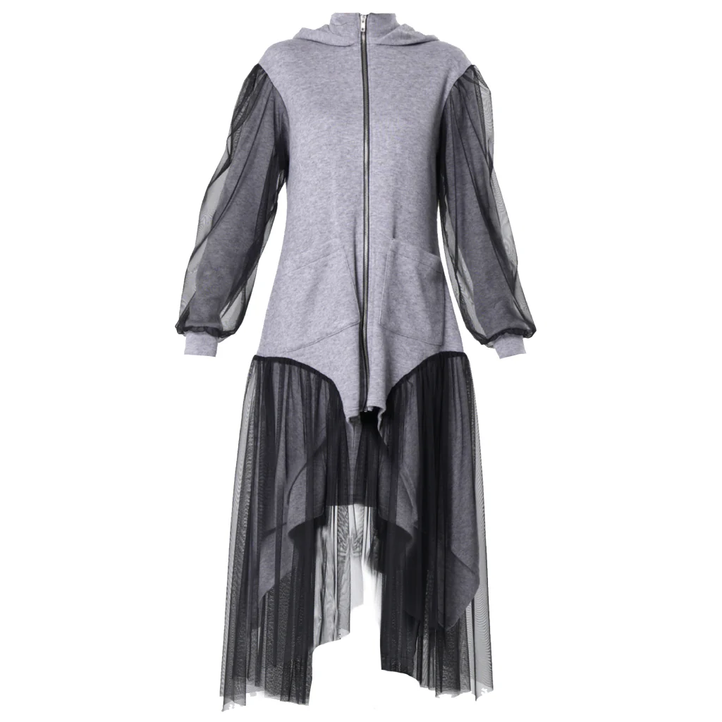 Avant-Garde Tulle Sleeves Cardigan