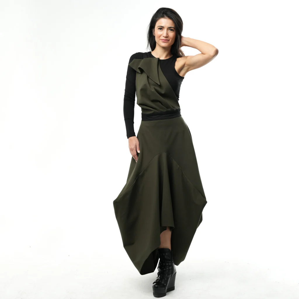 Pinafore Skirt | Khaki - Image 2