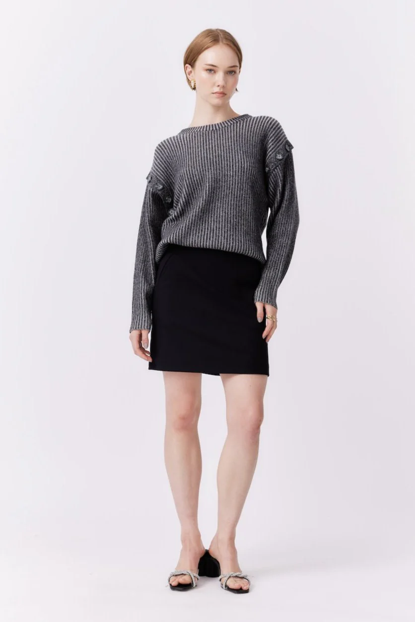 Knit Top | Charcoal - Image 2