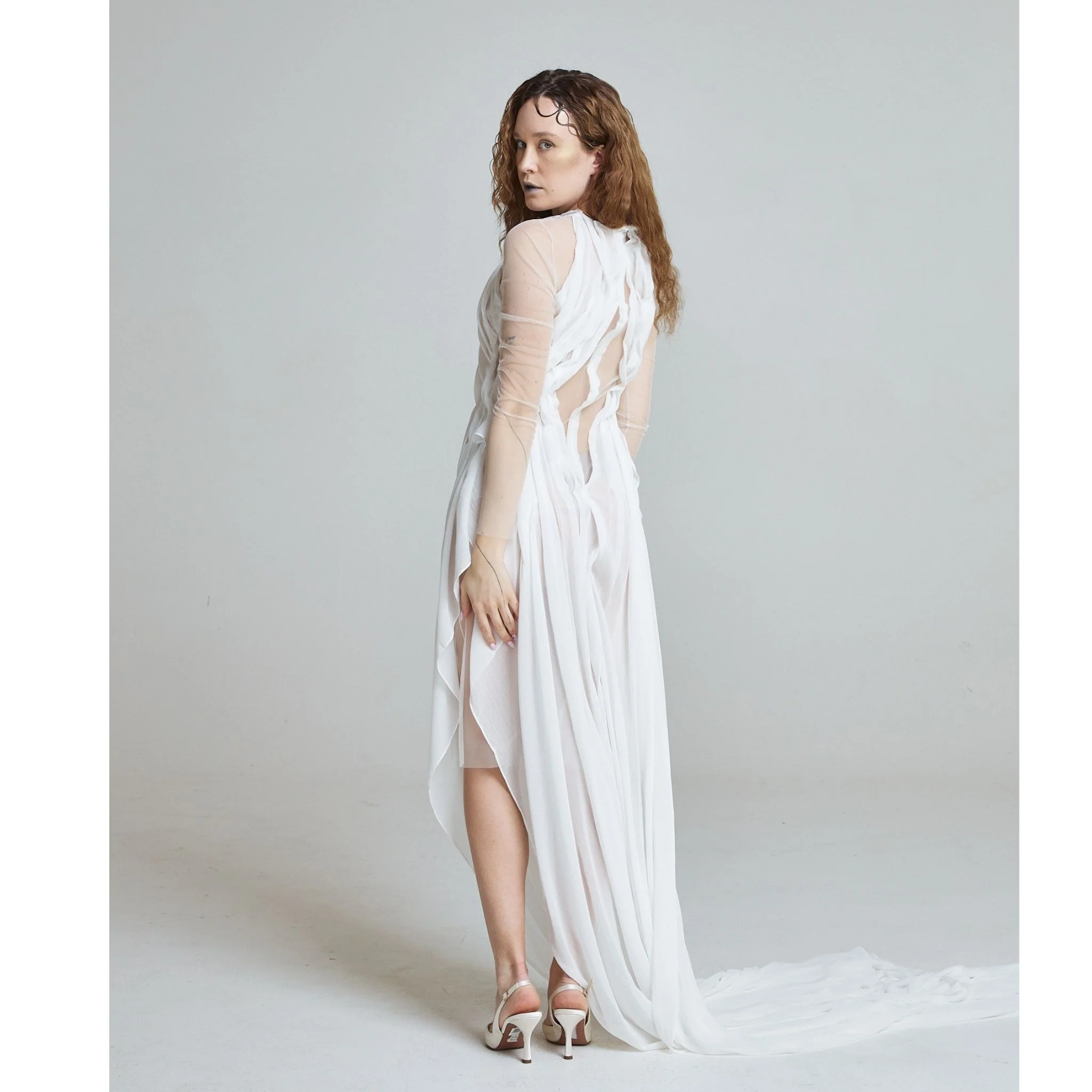 Current Flow Gown in White - Image 5