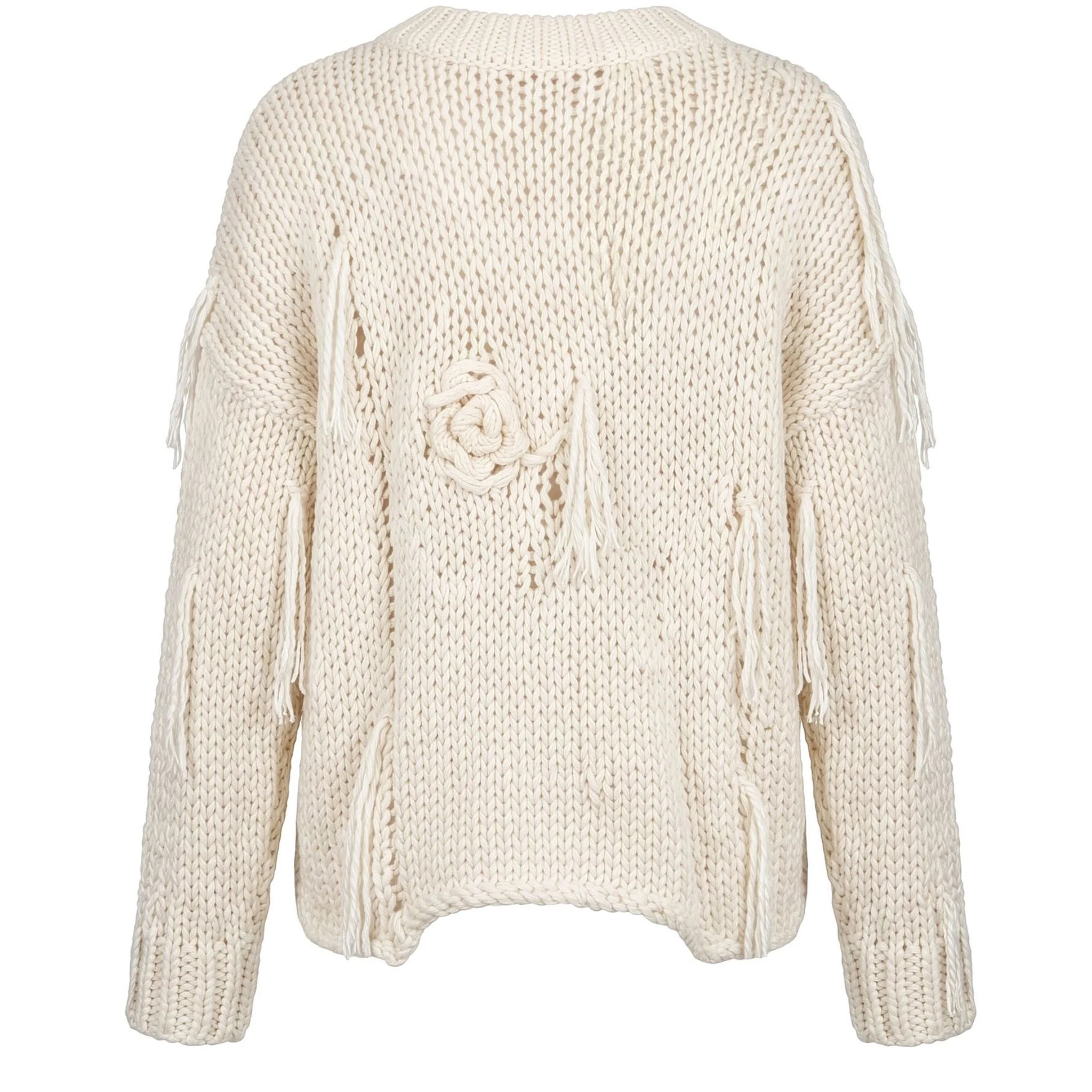 Moonbloom Knit Sweater in Grey White - Image 4