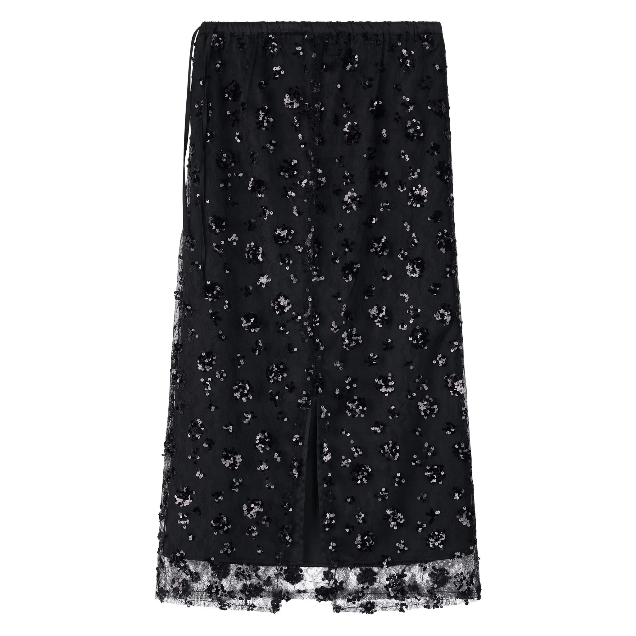 Sequin Beaded Skirt with Floral Detailing - Image 17
