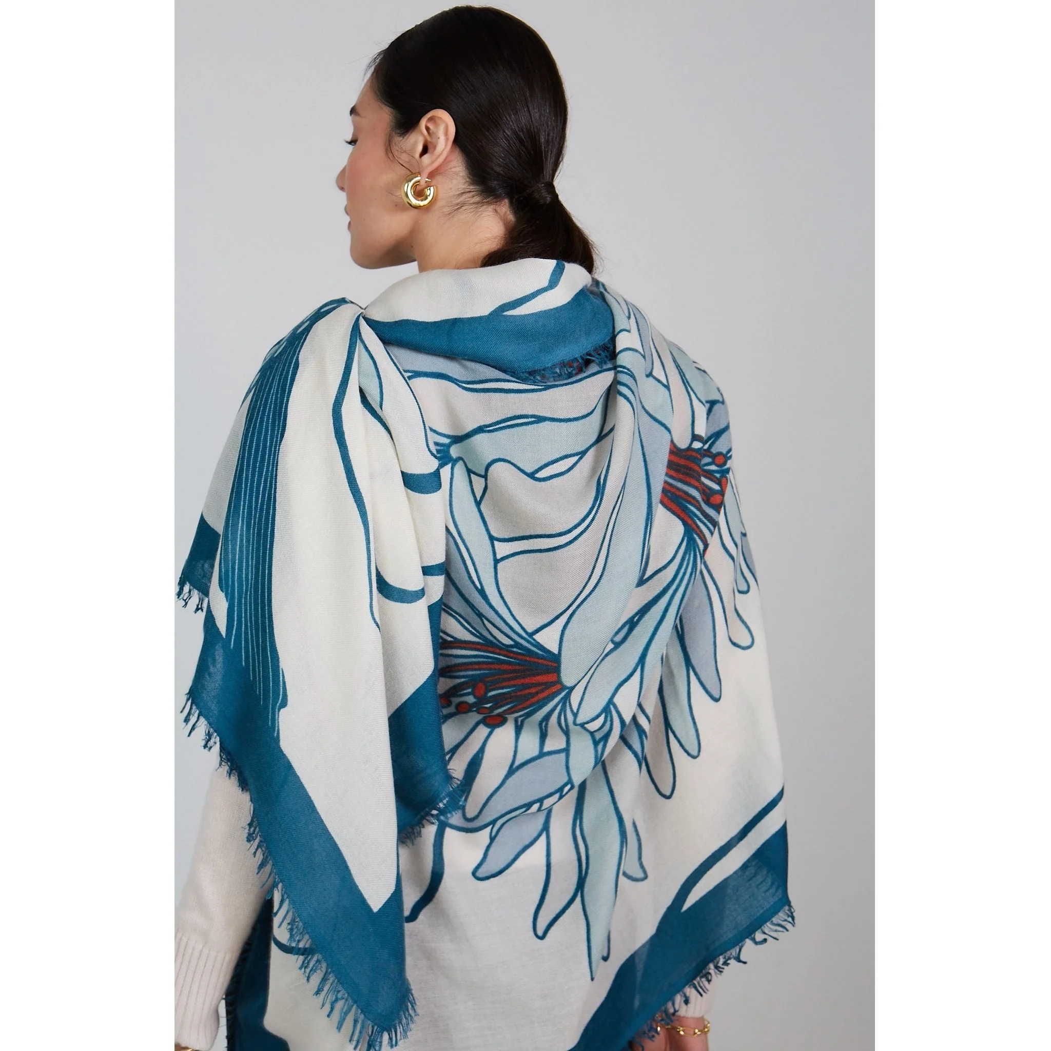 Olympia Printed Square Scarf - Image 4