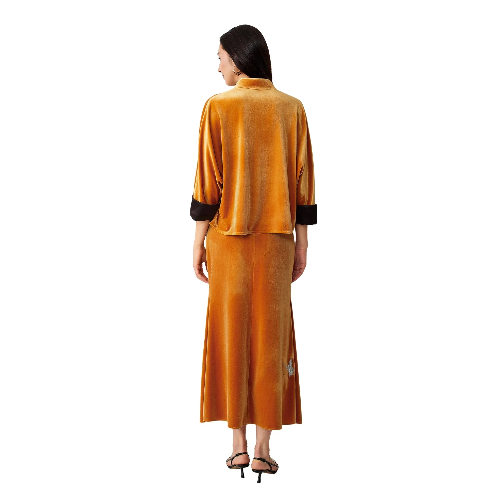 Orange Silver-Butterfly Fishtail Skirt - Image 5