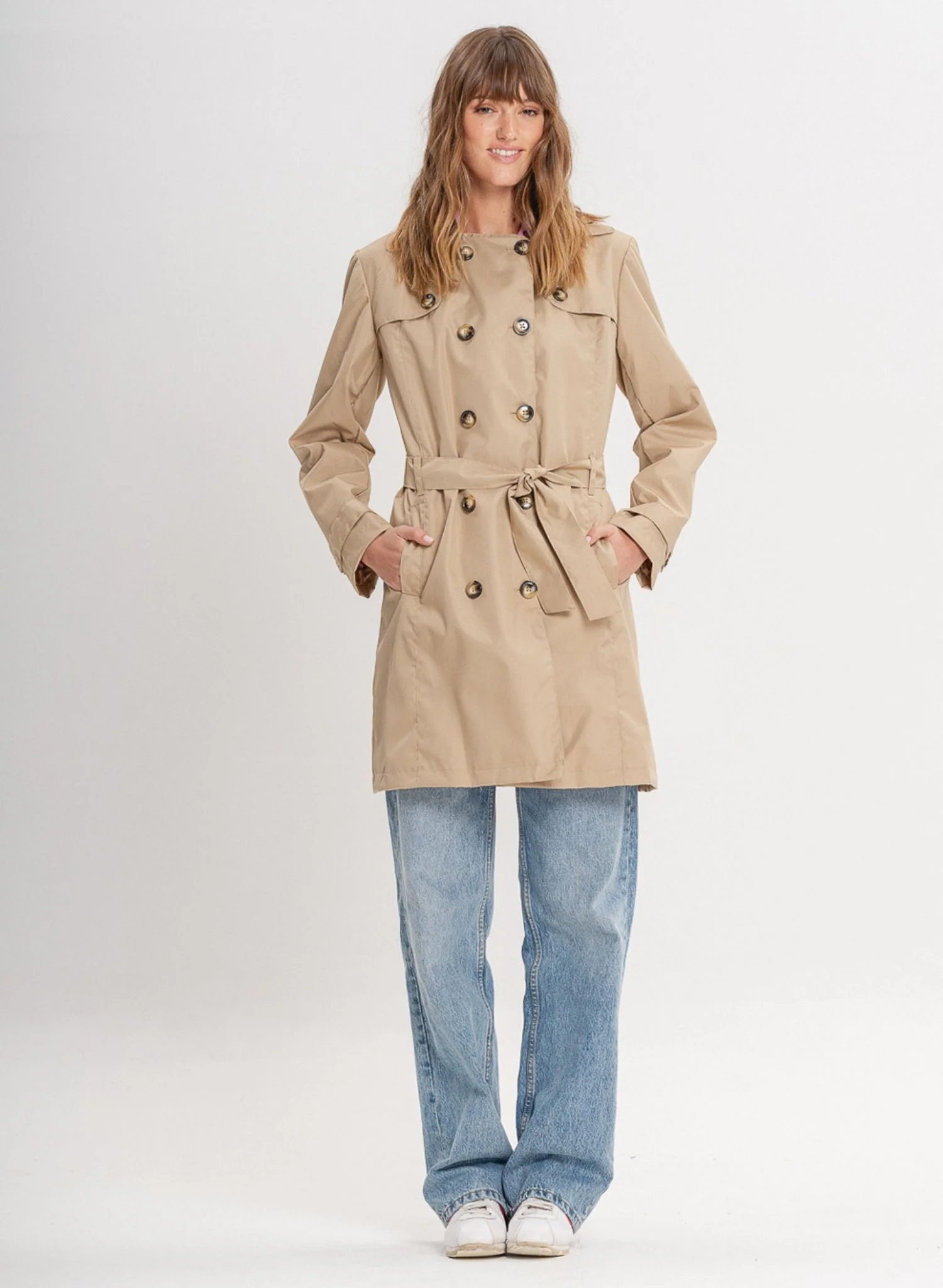 Beige Manhattan Trench Coat - Image 5